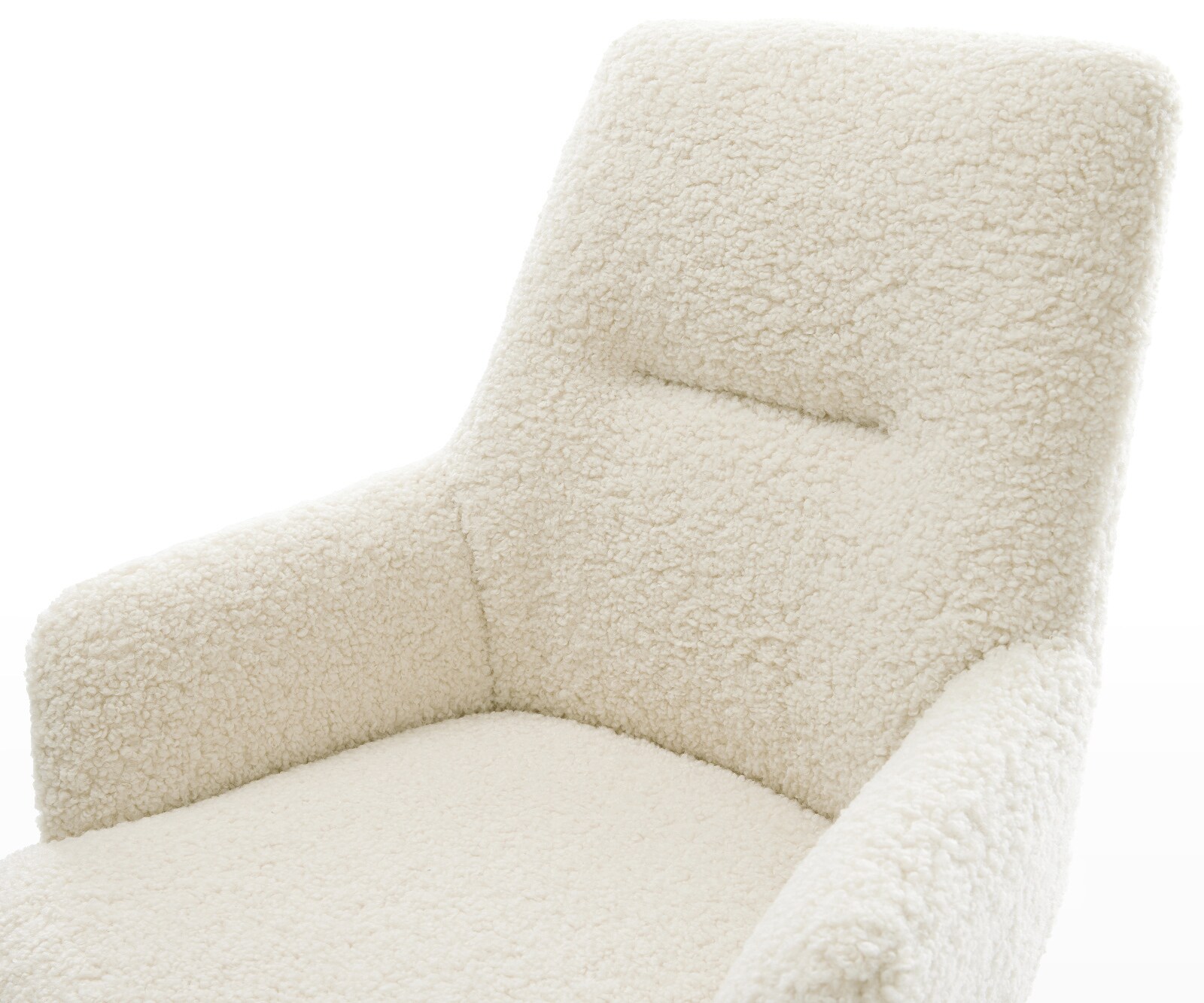 Chaise-pivotante Zelia-Flex avec accoudoirs tissu teddy beige pied croisé large acier inoxydable pivotement sur 360° fonction bascule resorts ensachés 3