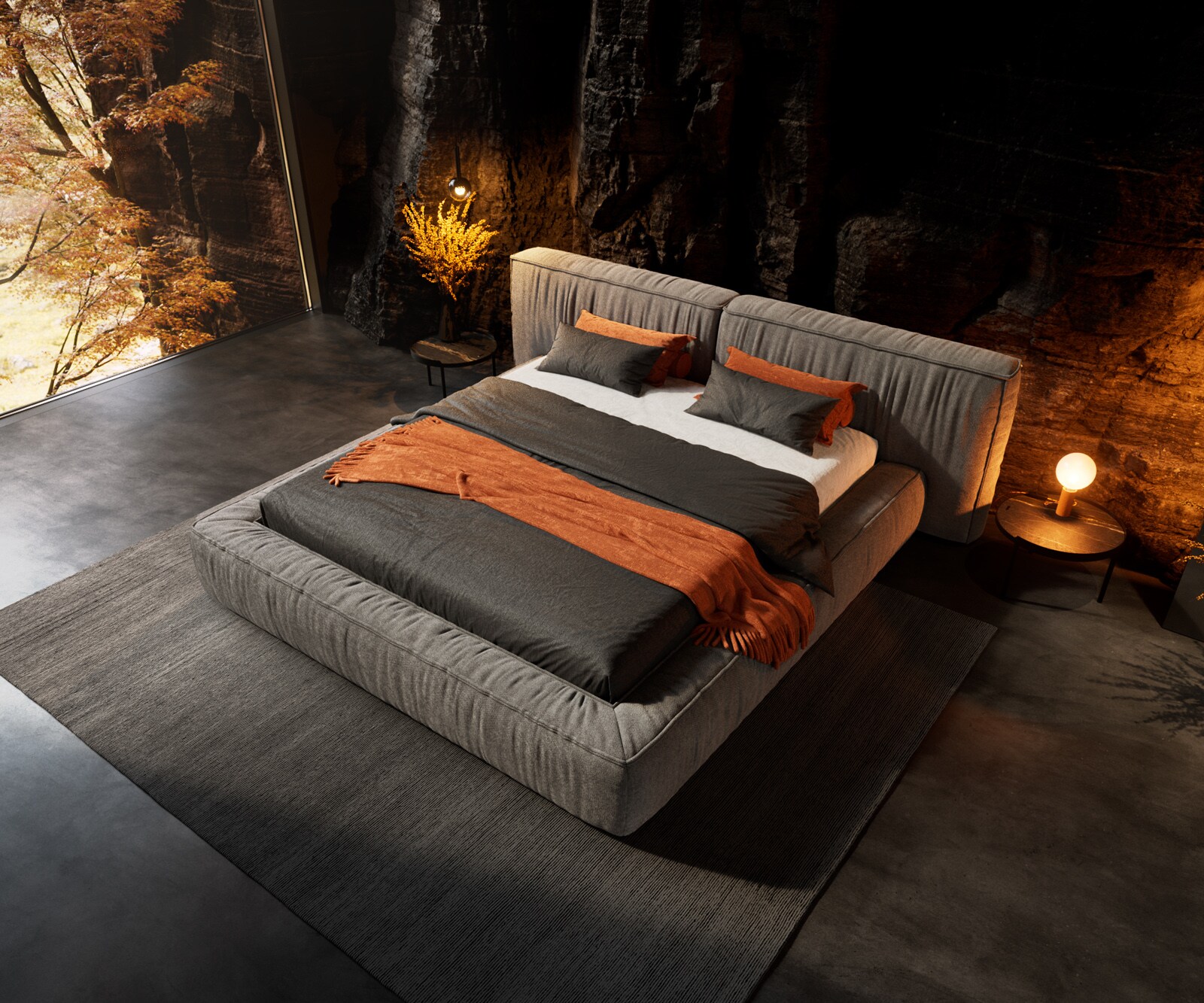 Sommier-rembourré Coperti 180x200 cm microfibre gris 3