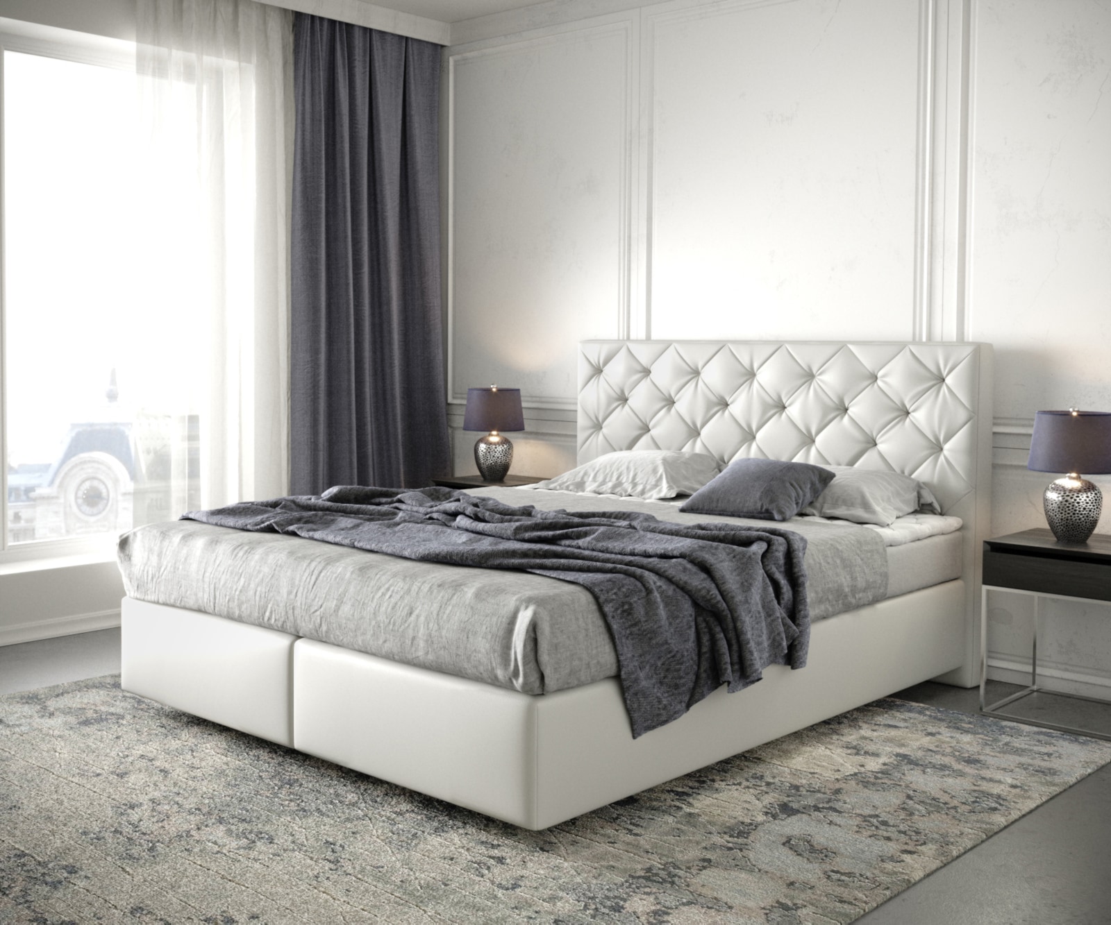 Lit à sommier tapissier Dream-Great 160x200 Cuir synthétique Weiß Lit à sommier tapissier Dream-Great 160x200 Cuir synthétique Weiß