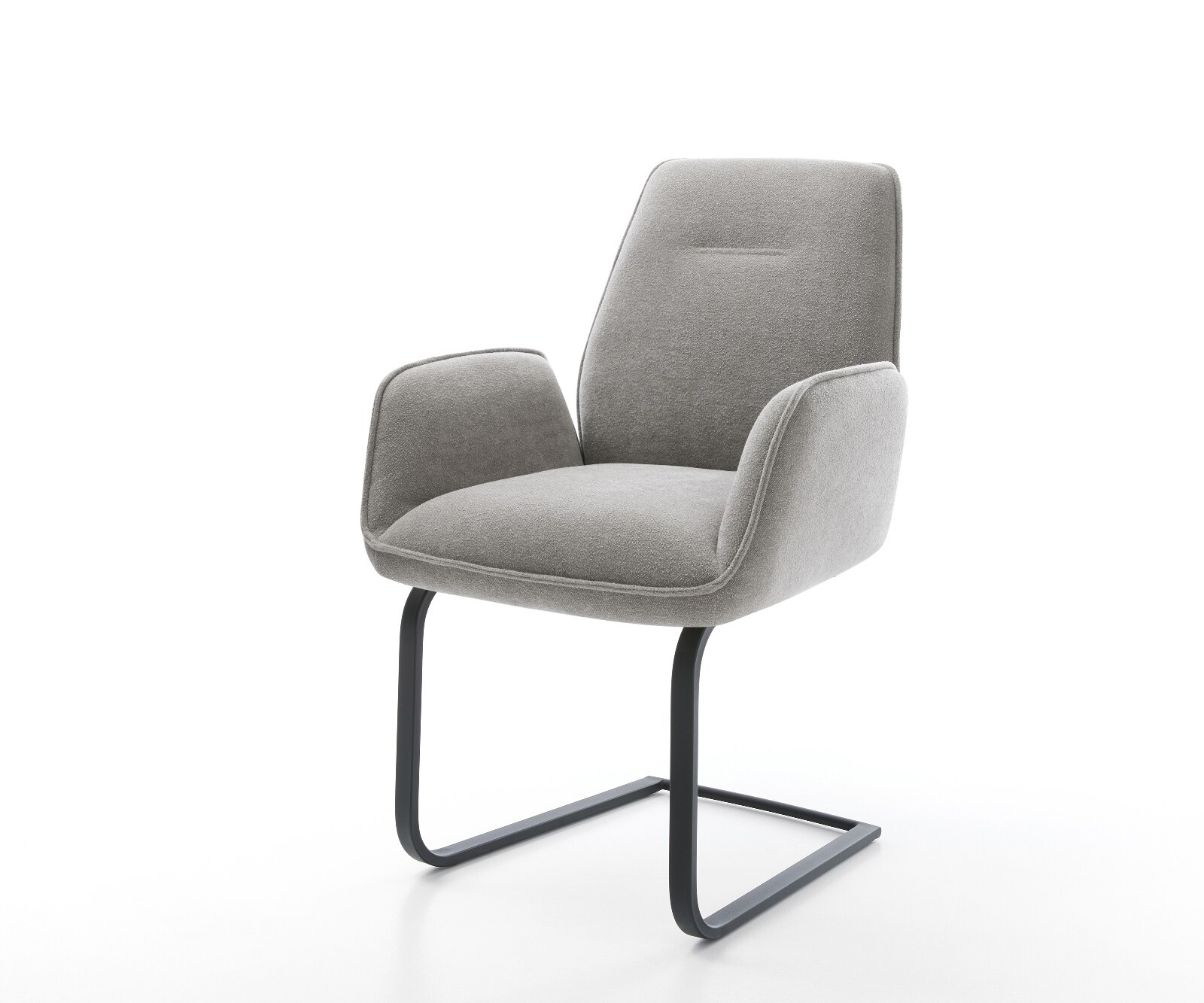 Cantilever Zoa-Flex tissu structuré doux gris pied cantilever plat noir resorts ensachés 1