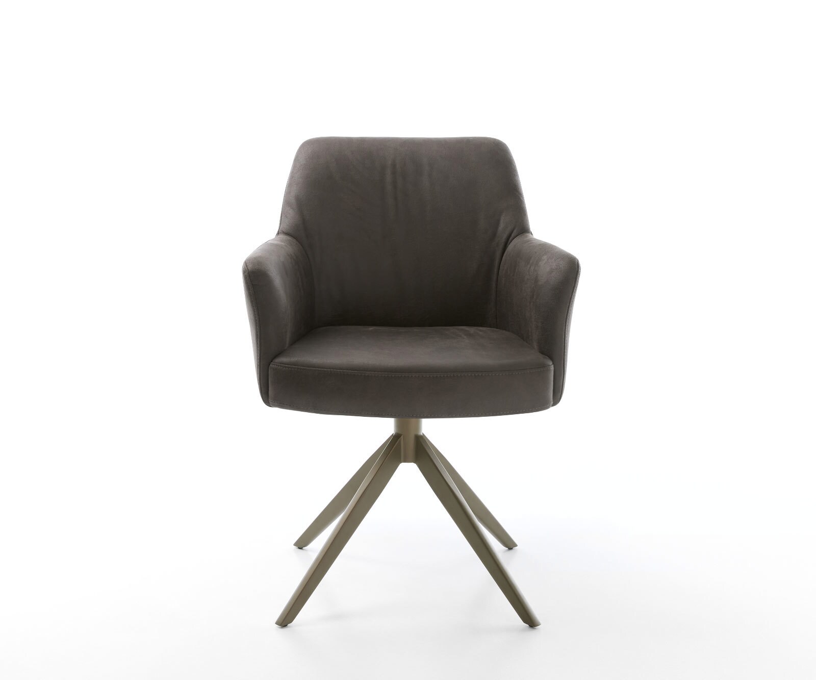 Chaise-pivotante Xana-Flex avec accoudoirs microvelours anthracite vintage pied croisé large aspect titane pivotement sur 360° ressorts ensachés 1