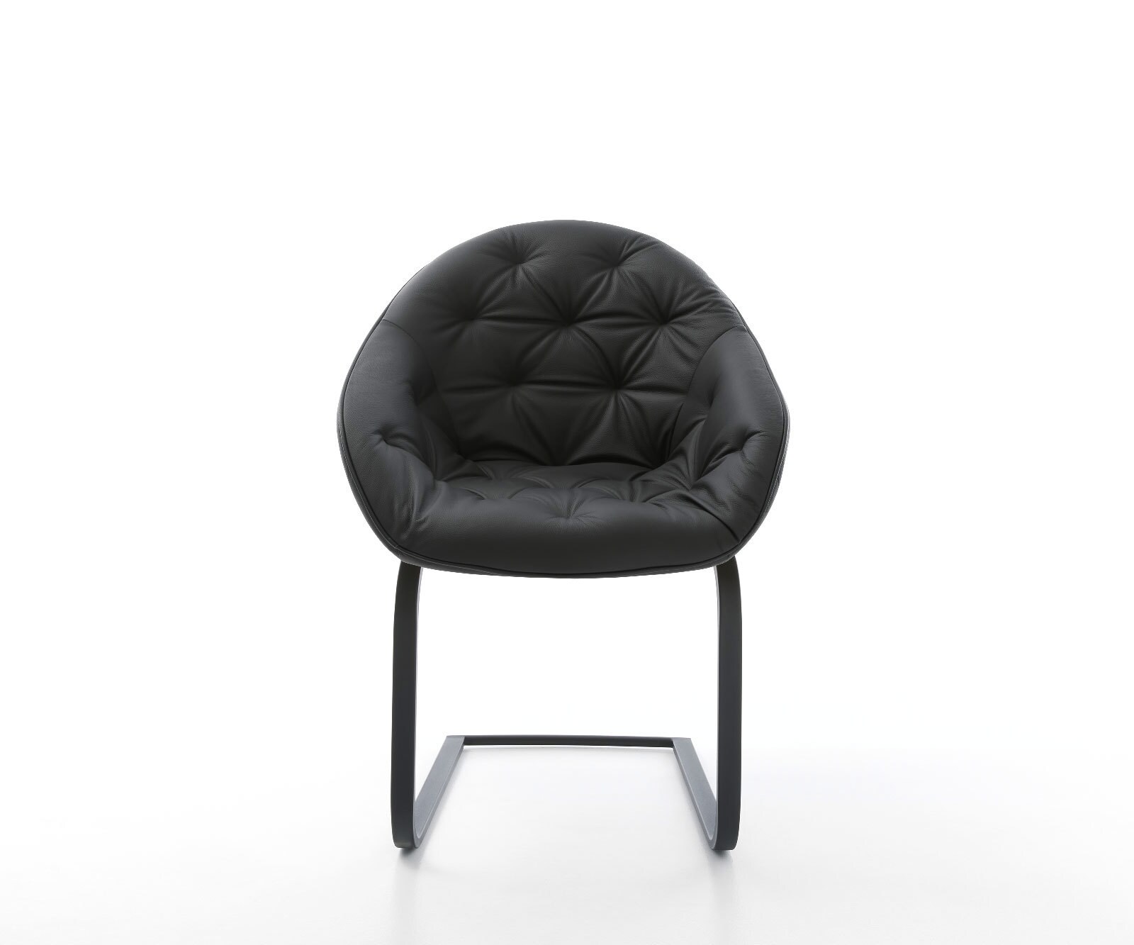 Cantilever Gaio-Flex cuir de vache noir pied cantilever plat noir 1 Cantilever Gaio-Flex cuir de vache noir pied cantilever plat noir 1