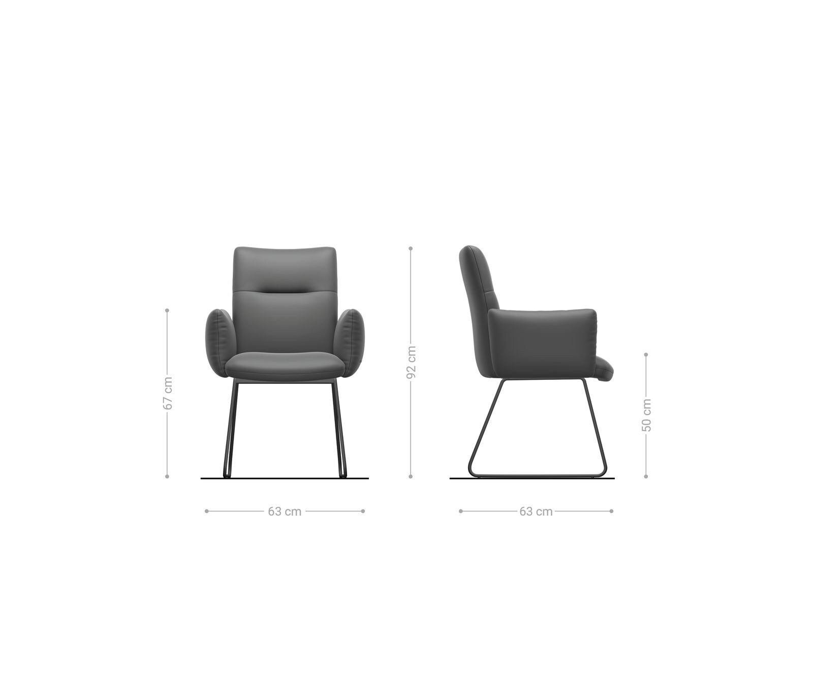 Chaise-de-salle-à-manger Jova-Flex avec accoudoirs chenille olive pied trapèze noir ressorts ensachés 6