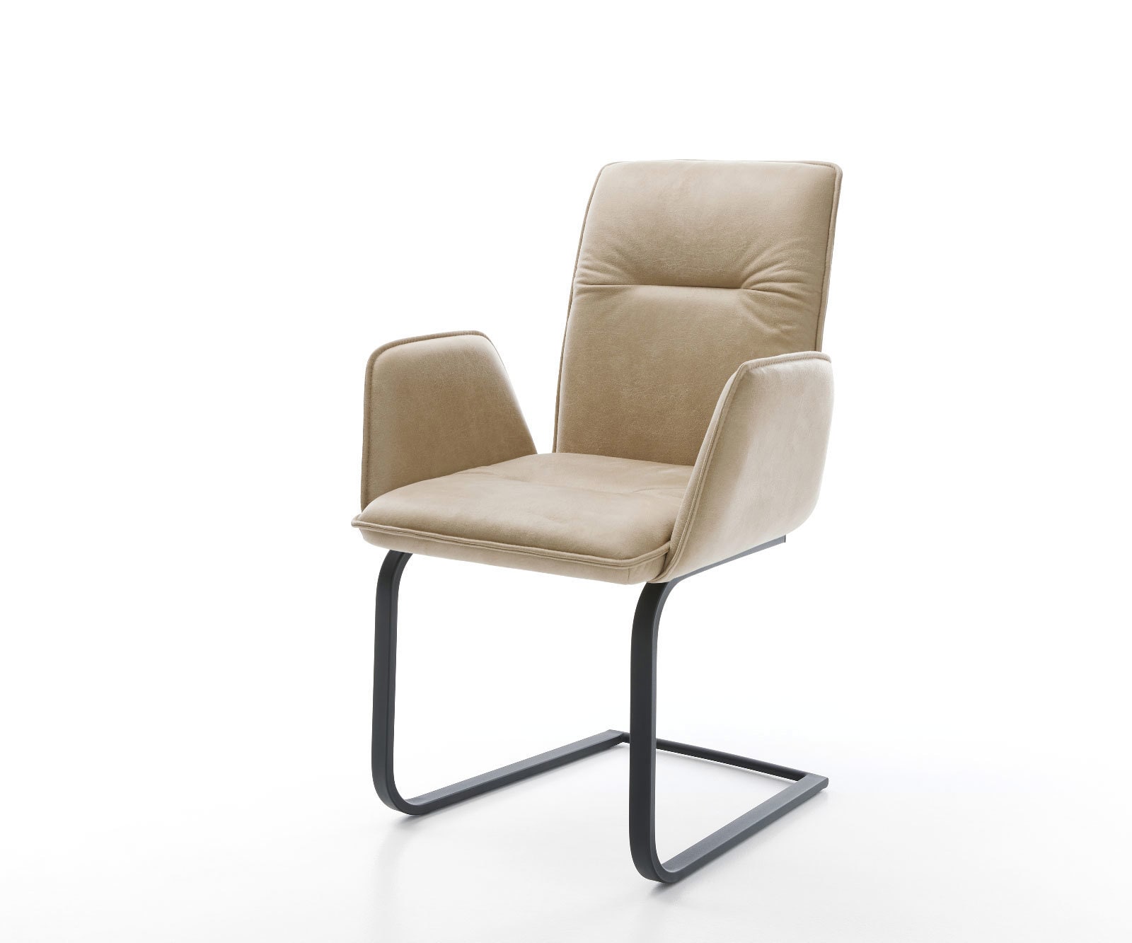 Cantilever Vinja-Flex microvelours beige vintage pied cantilever plat noir 1