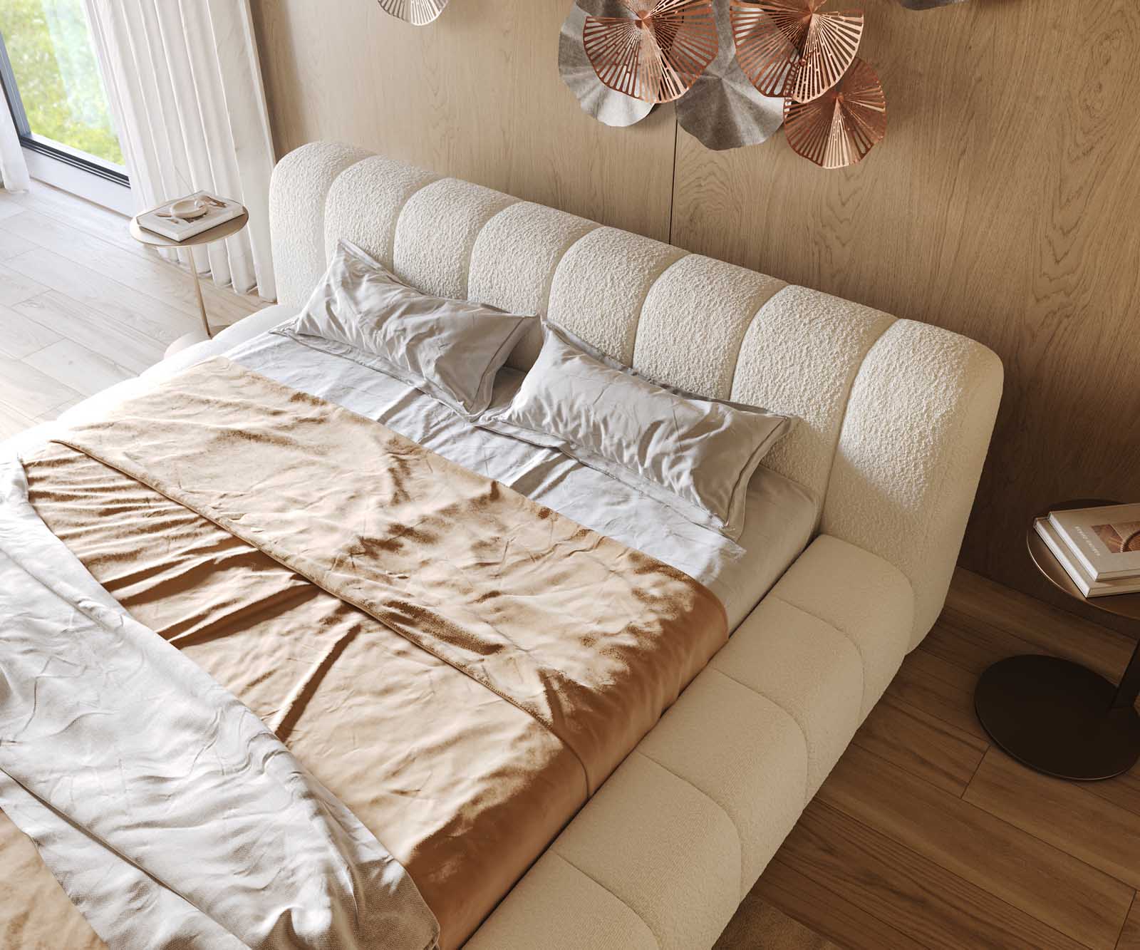 Sommier-rembourré Cutio 180x200 cm Bouclé Crème-Blanc 4
