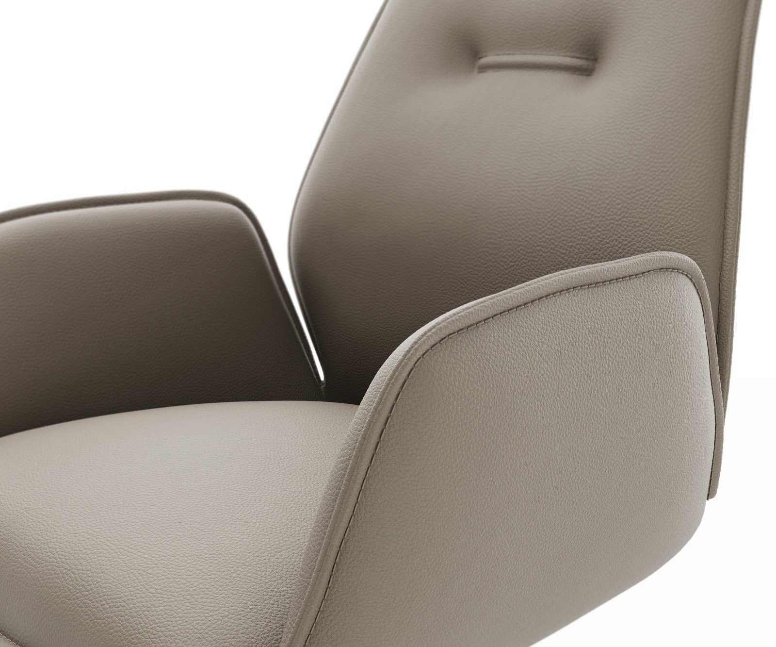 Chaise-pivotante Zoa-Flex cuir de vache couleur boue pied croisé large noir pivotement sur 360° fonction bascule ressorts ensachés 4