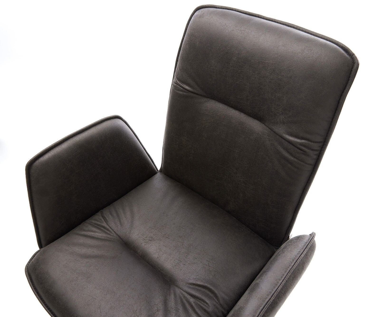 Chaise-pivotante Vinja-Flex microvelours anthracite vintage pied croisé large noir pivotement sur 360° fonction bascule 3