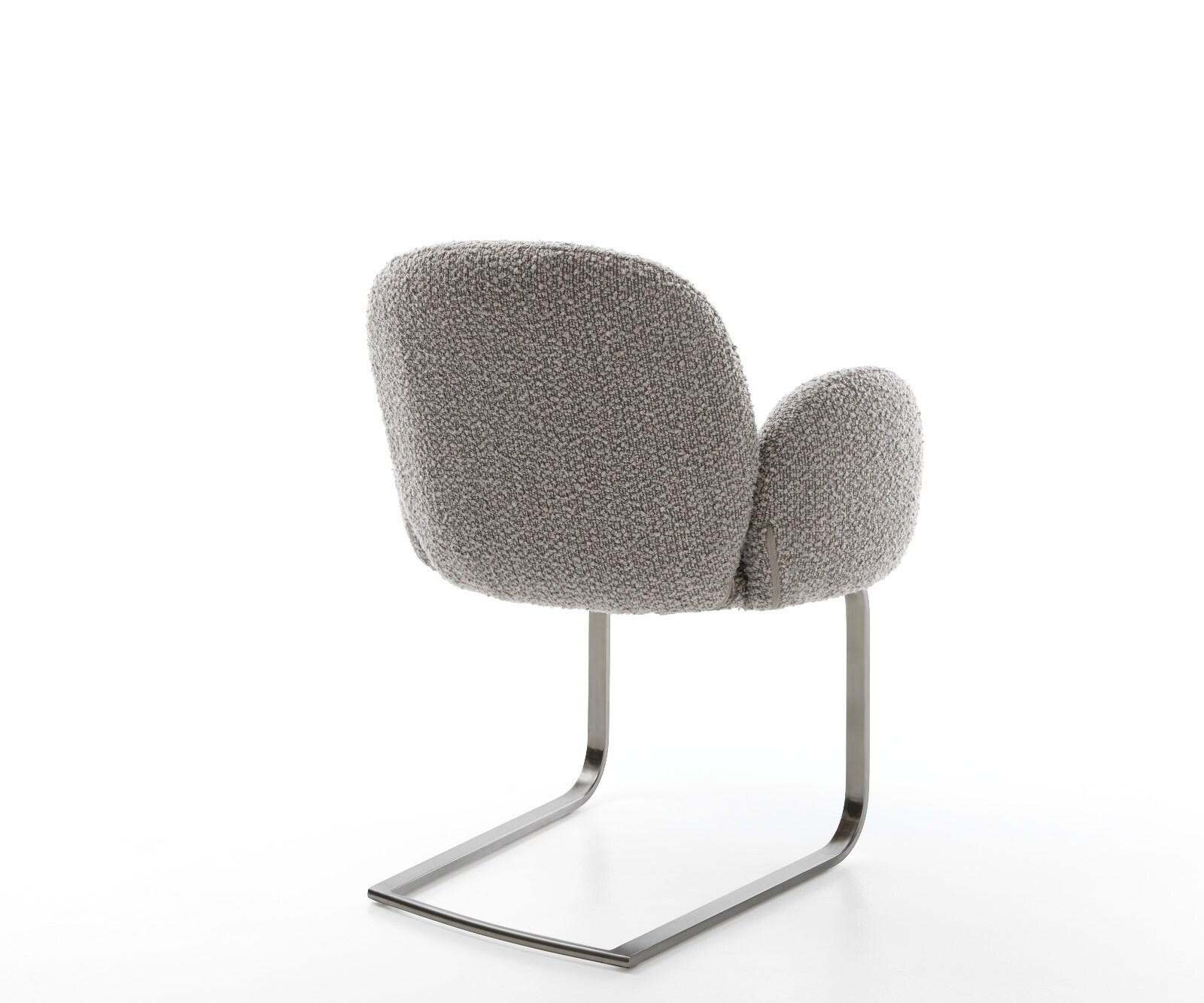Cantilever Nube-Flex avec accoudoirs bouclé gris argenté pied cantilever plat grafiete ressorts ensachés 5