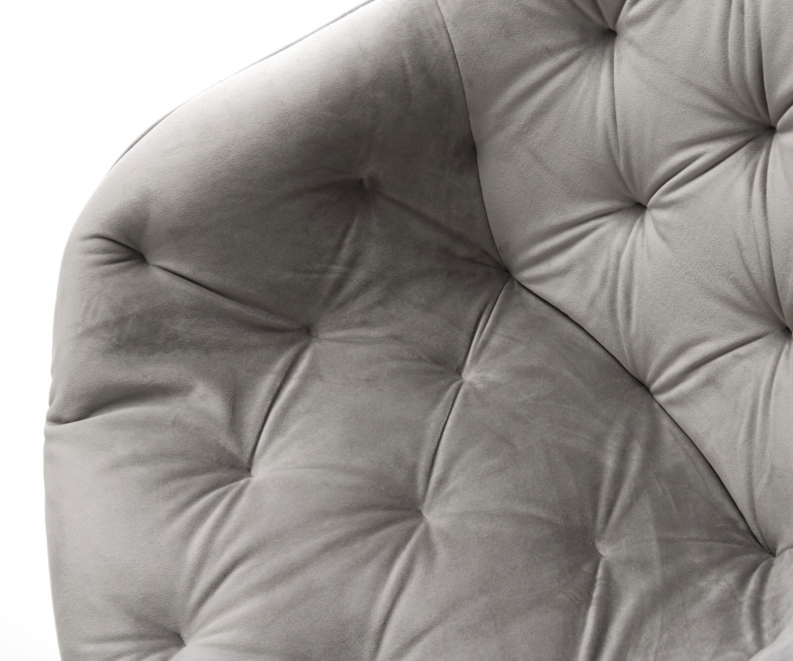 Chaise-de-salle-à-manger Gaio-Flex velours gris pied croisé conique noir 3 Chaise-de-salle-à-manger Gaio-Flex velours gris pied croisé conique noir 3