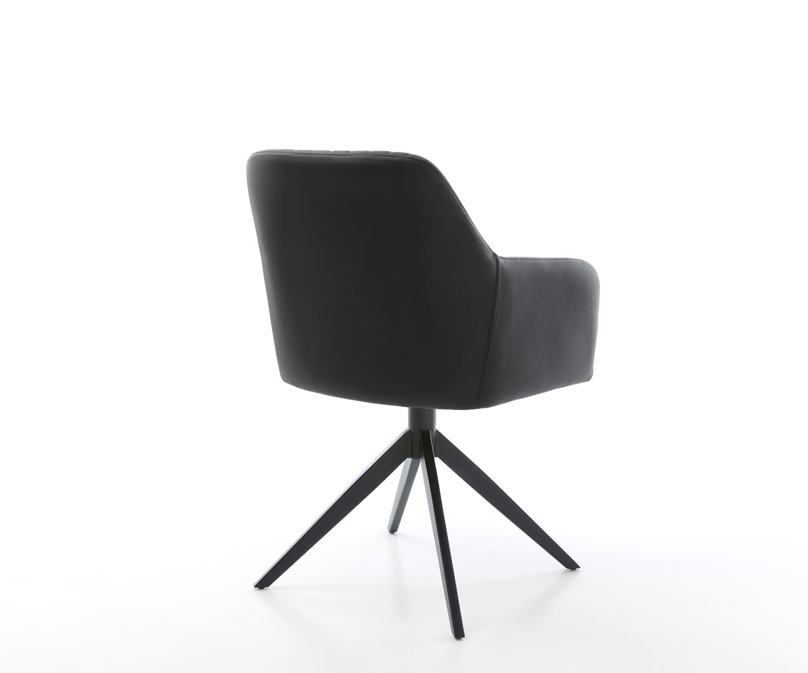 Chaise-pivotante Greg-Flex cuir de vache noir pied croisé large noir pivotement sur 360° fonction bascule ressorts ensachés 4