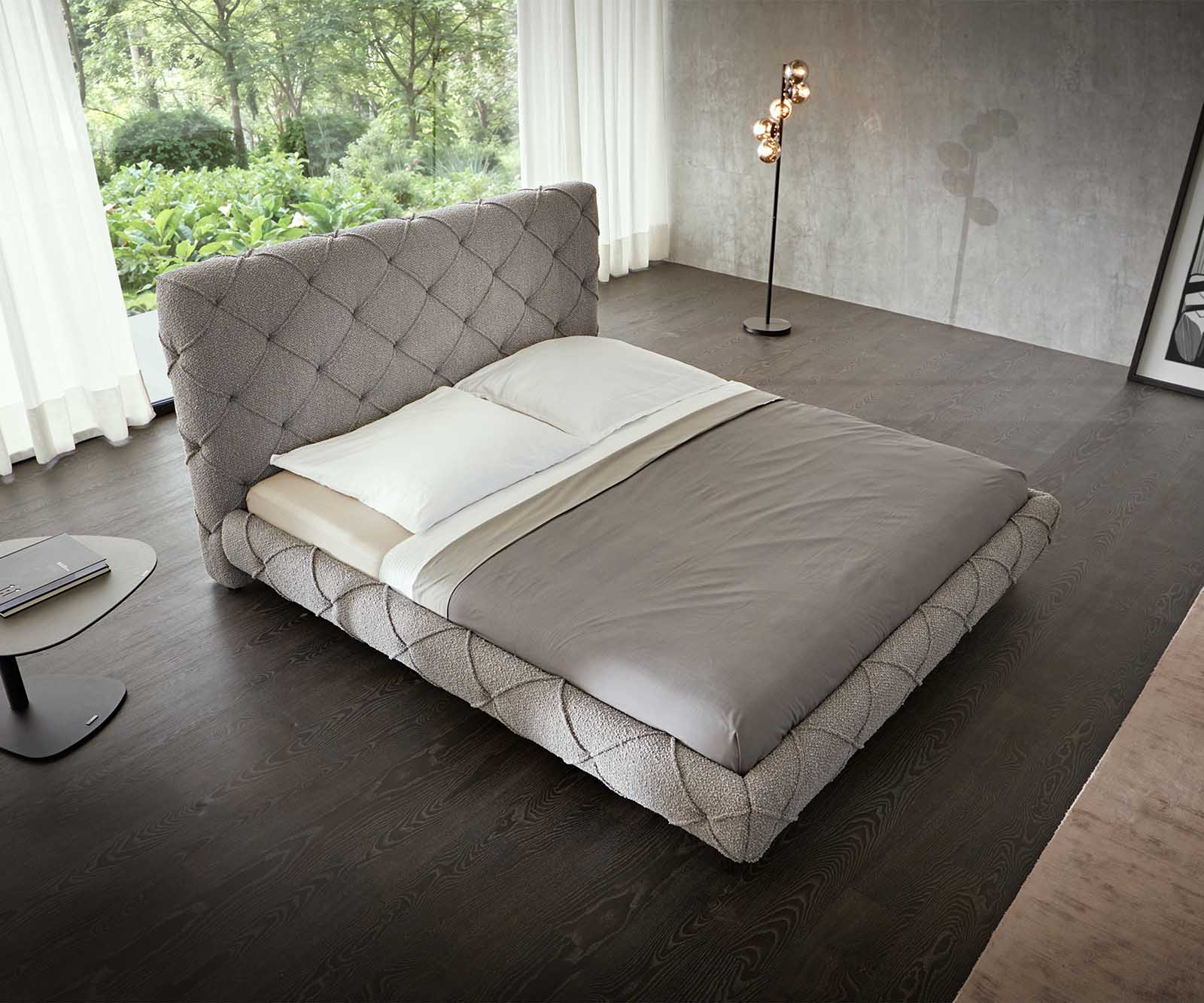 Sommier-rembourré Nayara 180x200 cm Bouclé Gris Argenté 1