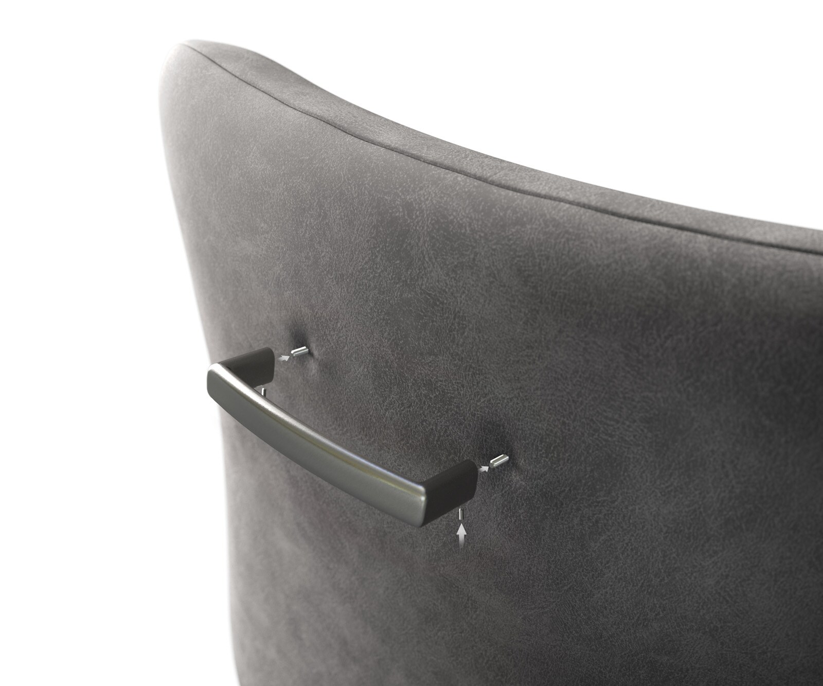 Poignée-de-fauteuil-de-bar Flex Acier inoxydable plat Argent  2