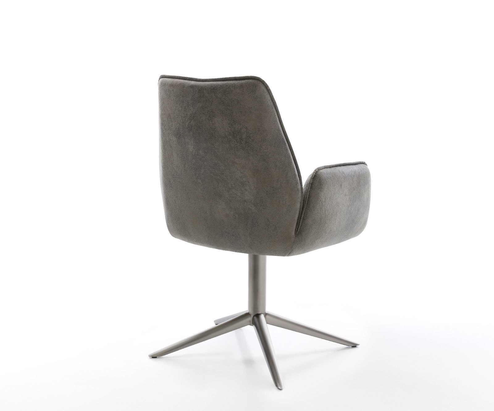 Chaise-pivotante Zoa-Flex microvelours gris antique pied de chaise 4 branches grafiete pivotement sur 360° fonction bascule ressorts ensachés 4