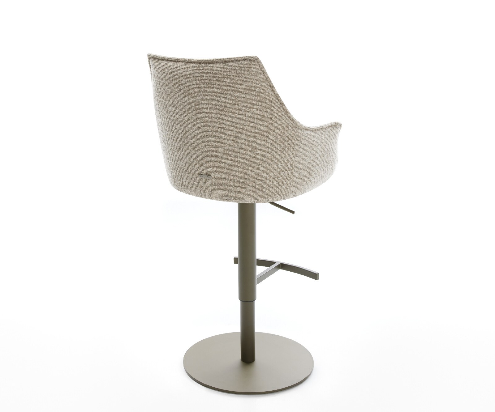 Chaise-de-bar Alja-Flex Tissu tissé doux Beige Pied pivotant réglable en hauteur couleur titane Couleur titane Ressort ensaché 5