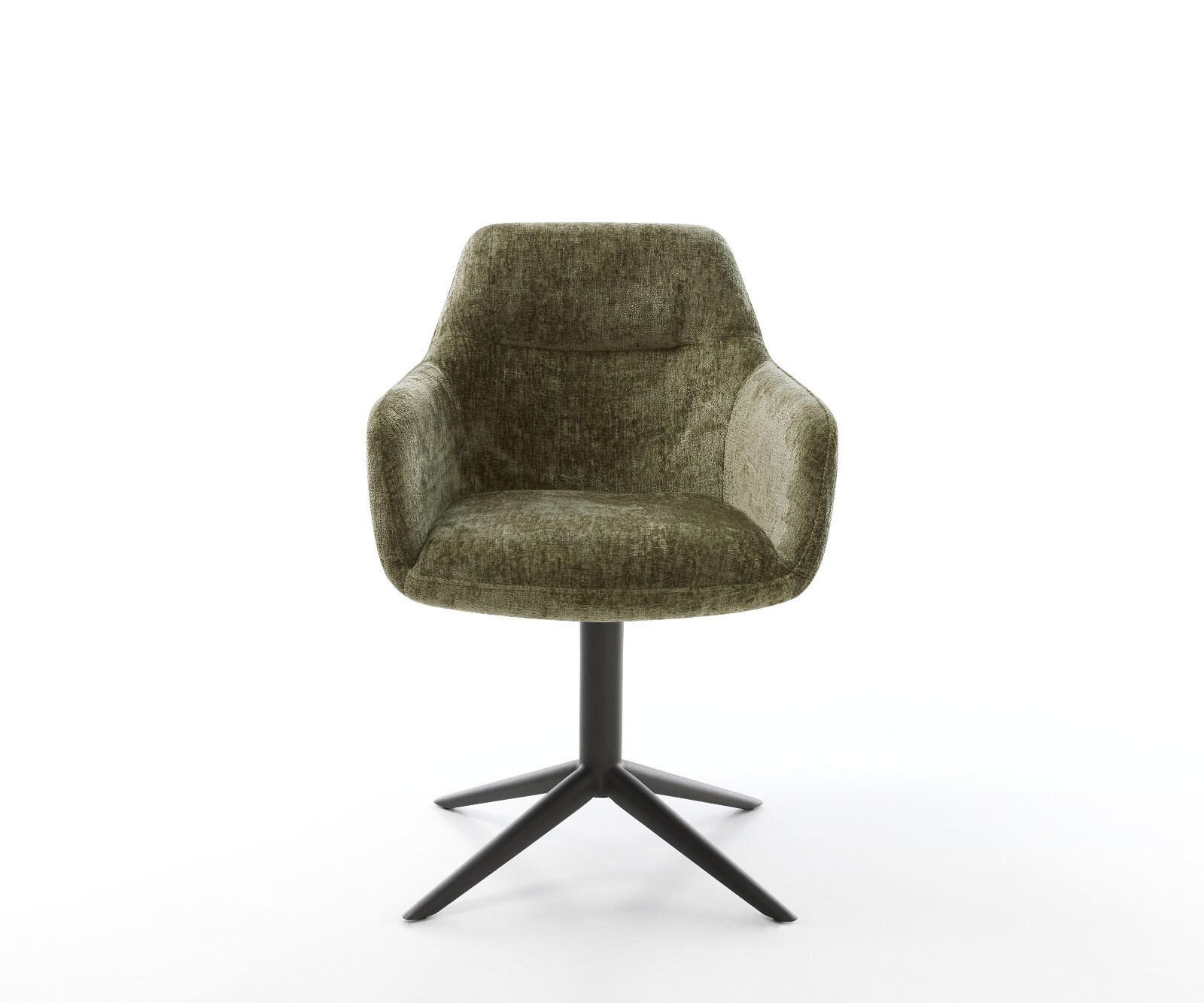 Chaise-pivotante Pejo-Flex chenille olive pied de chaise 4 branches noir pivotement sur 360° fonction bascule ressorts ensachés 2