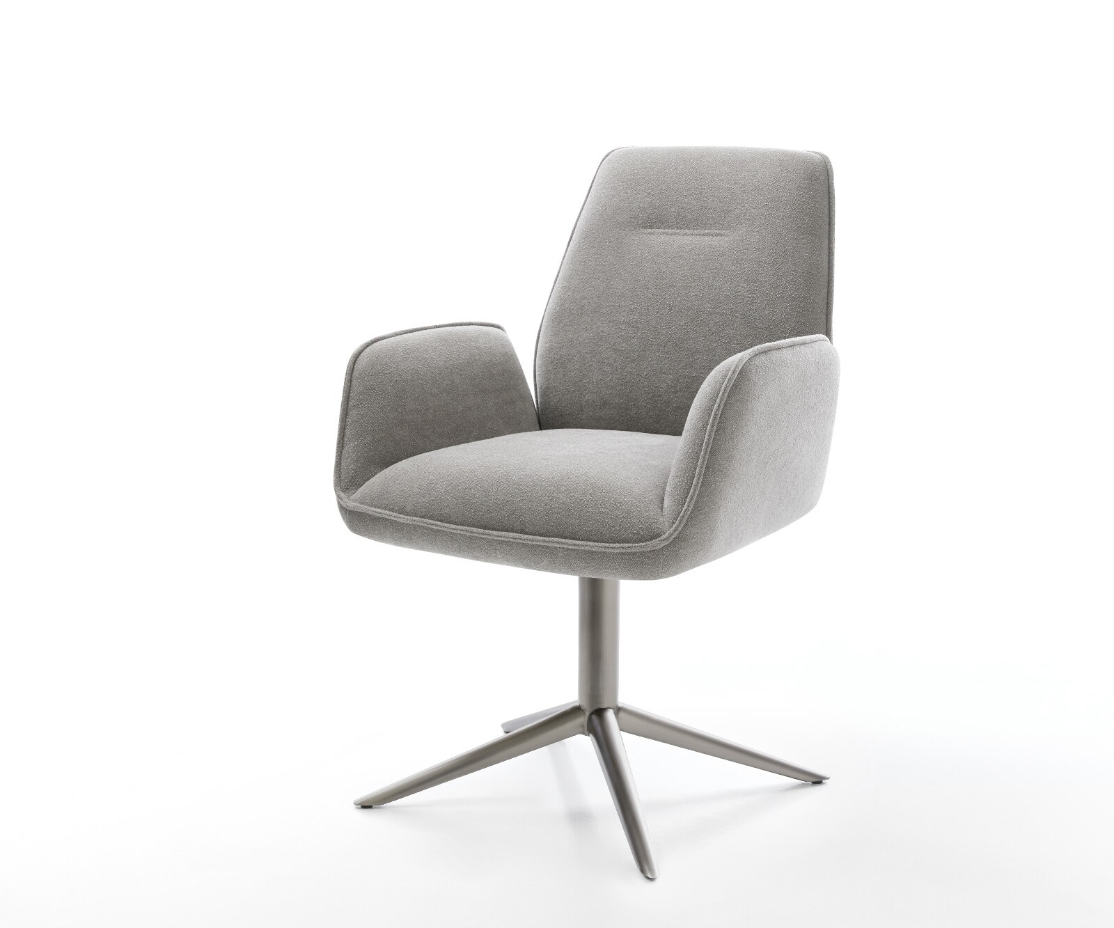 Chaise-pivotante Zoa-Flex tissu structuré doux gris pied de chaise 4 branches grafiete pivotement sur 360° fonction bascule resorts ensachés