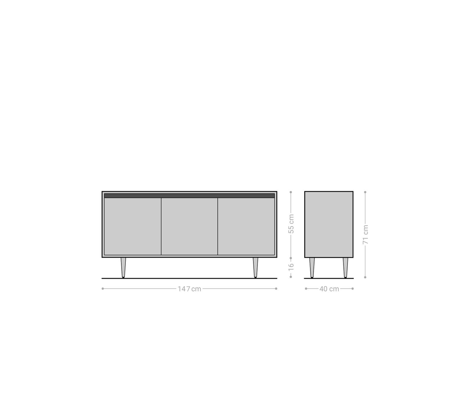 Buffet Budaya 150cm manguier Naturel 3 portes pieds coniques 6 Buffet Budaya 150cm manguier Naturel 3 portes pieds coniques 6