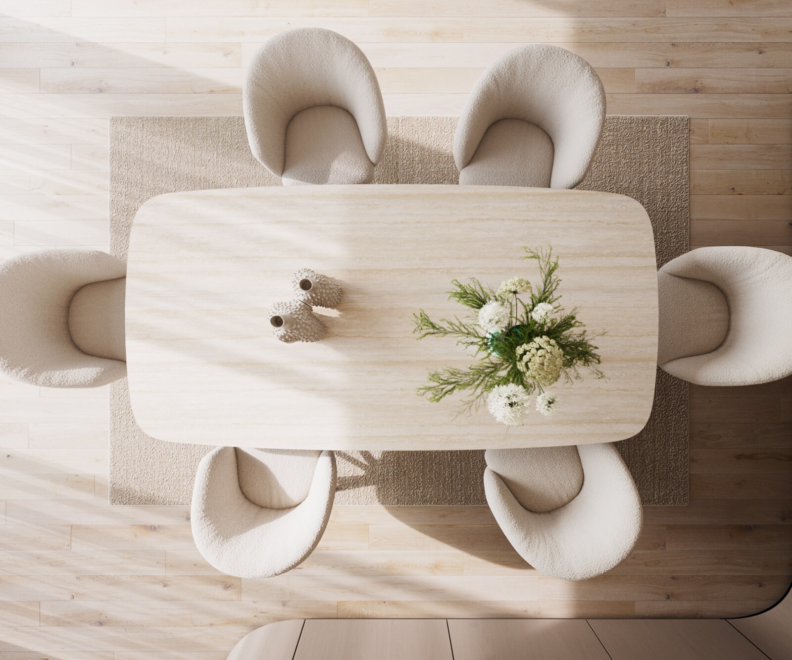 Table à manger Edge Boot 240x120 céramique Travertin naturee Cono métallique doré 7