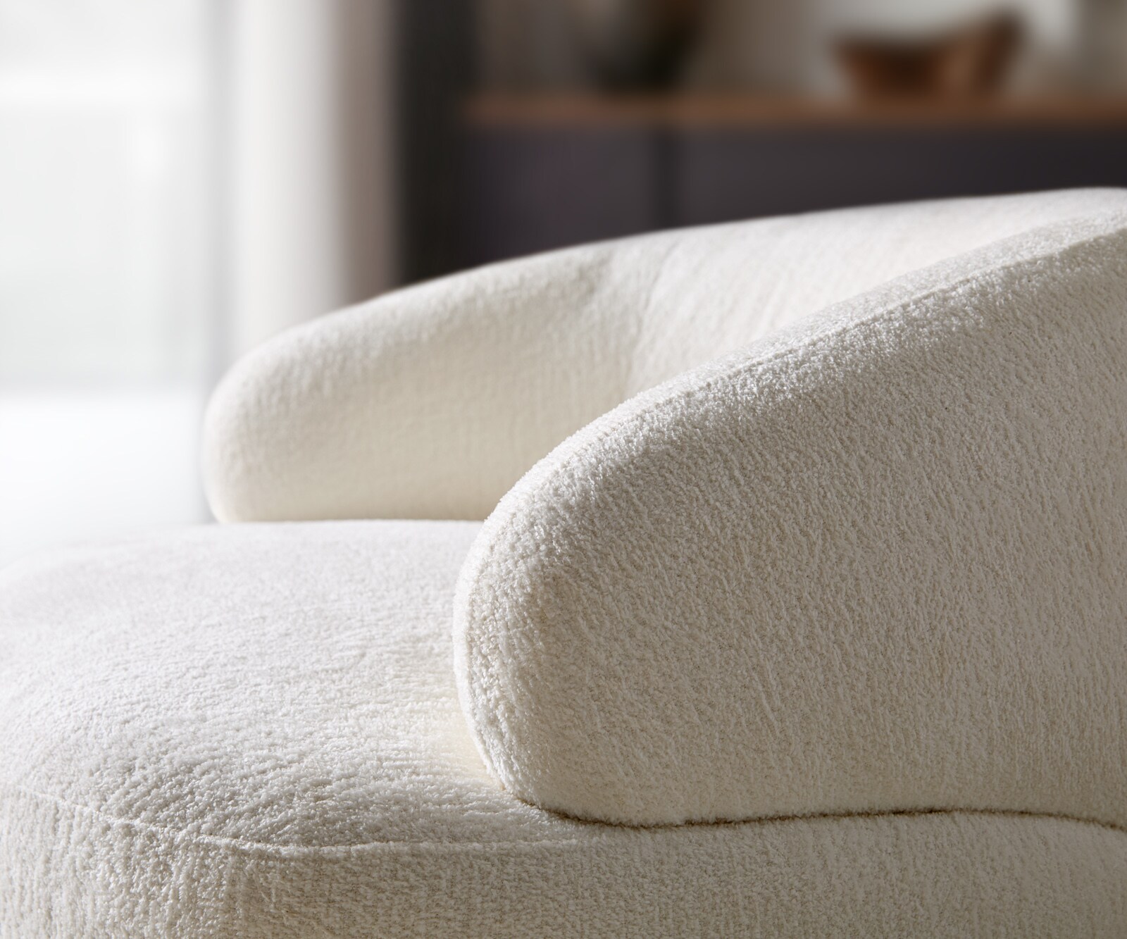 Fauteuil lounge Nova 88 x 88 cm Bouclé Soft Beige 4
