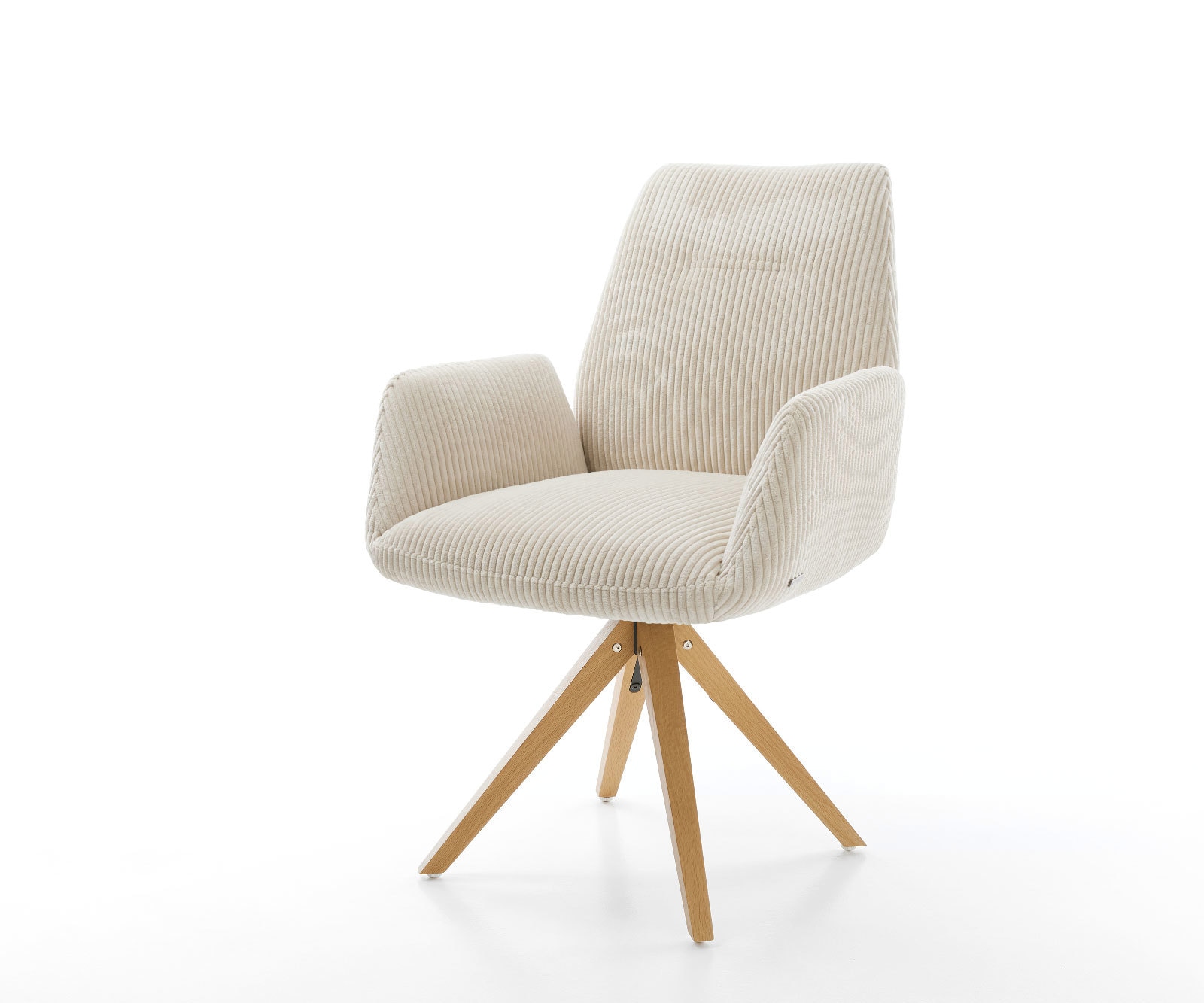 Chaise-de-salle-à-manger Zoa-Flex côtelé beige vintage pied en bois angulaire naturel ressorts ensachés Chaise-de-salle-à-manger Zoa-Flex côtelé beige vintage pied en bois angulaire naturel ressorts ensachés