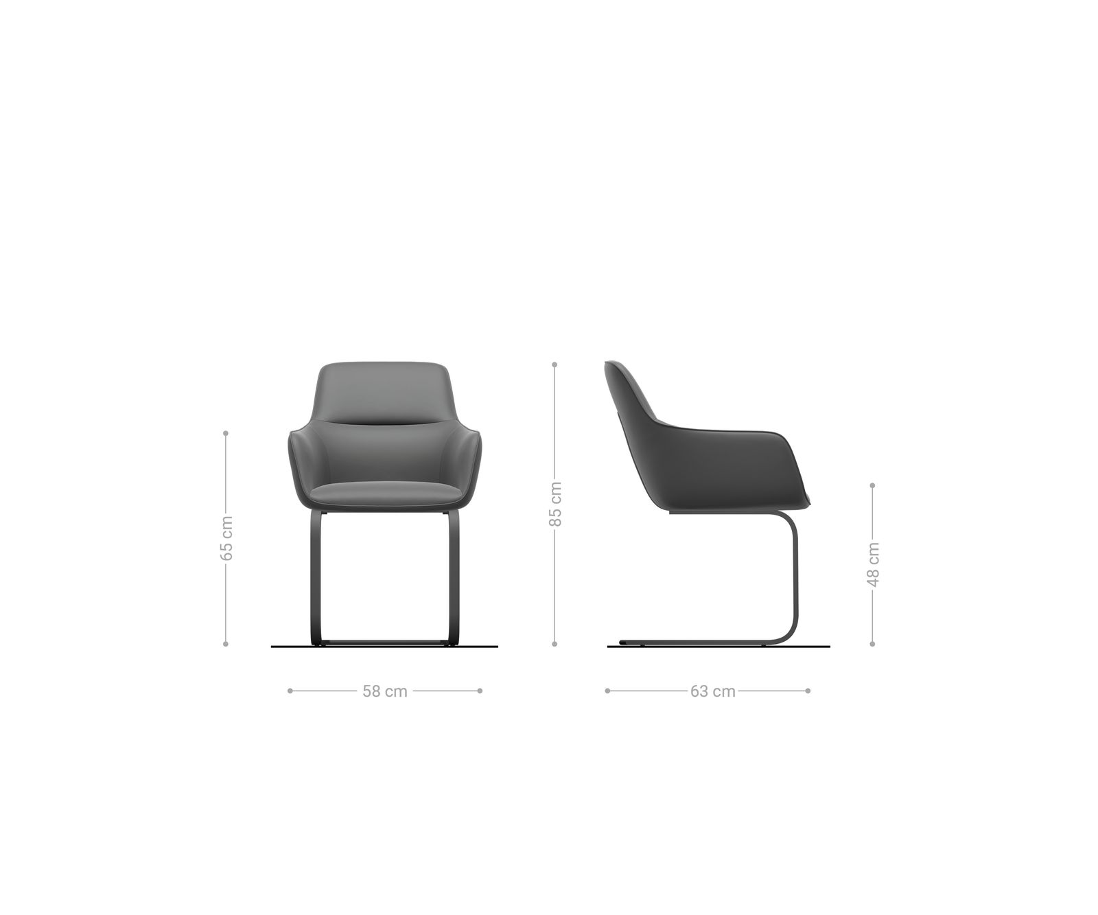 Cantilever Pejo-Flex côtelé beige pied cantilever plat grafiete ressorts ensachés 6