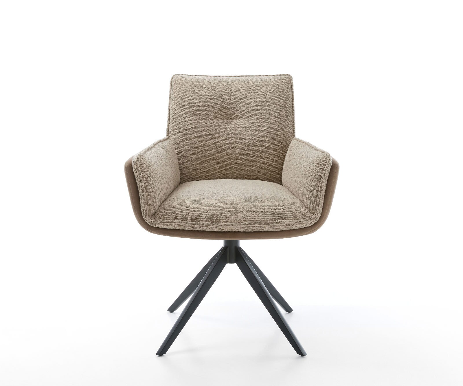 Chaise-pivotante Nela-Flex microvelours boue pied croisé large noir pivotement sur 360° fonction bascule 1