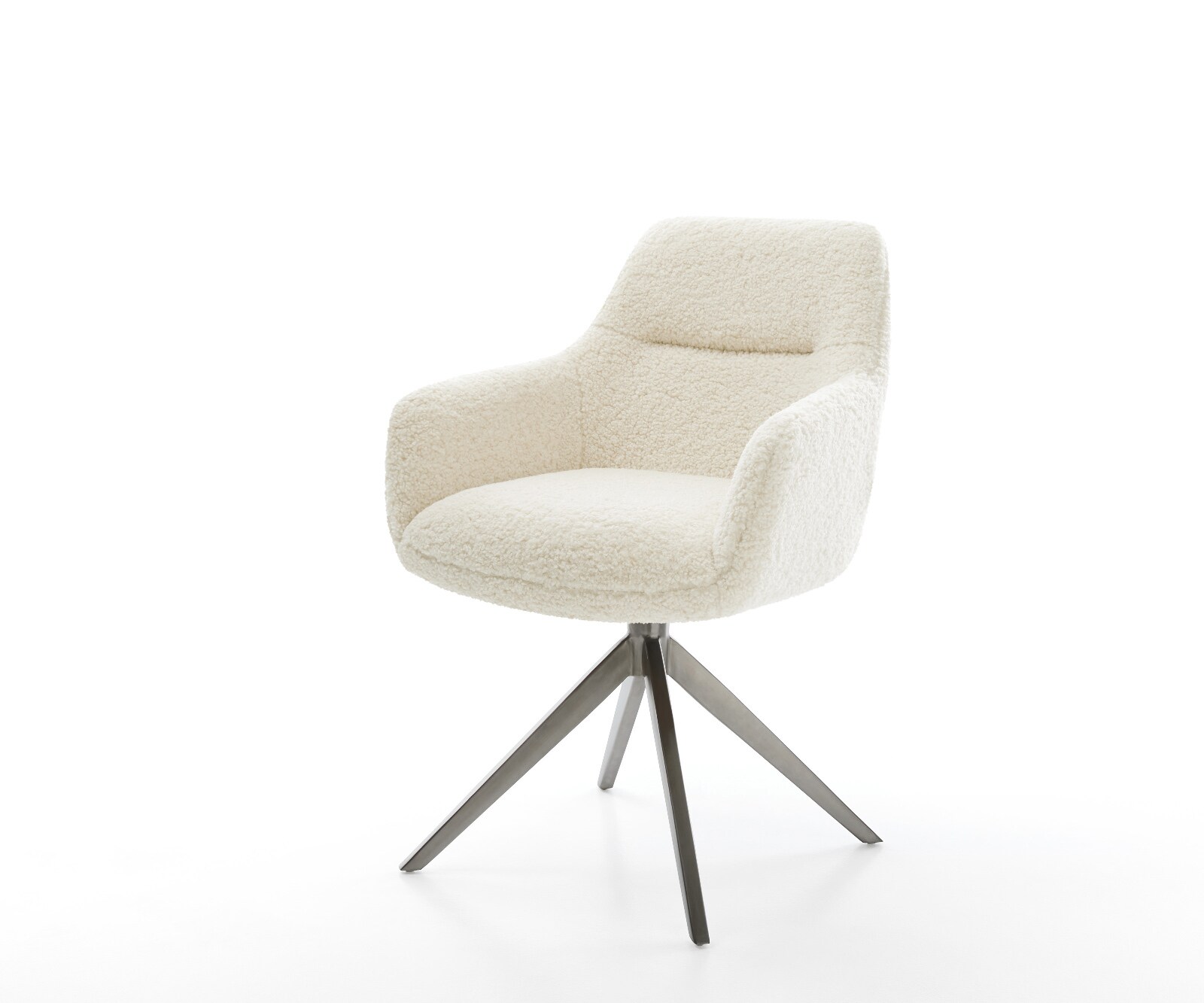Chaise-pivotante Pejo-Flex tissu teddy beige pied croisé large grafiete pivotement sur 360° fonction bascule resorts ensachés 1
