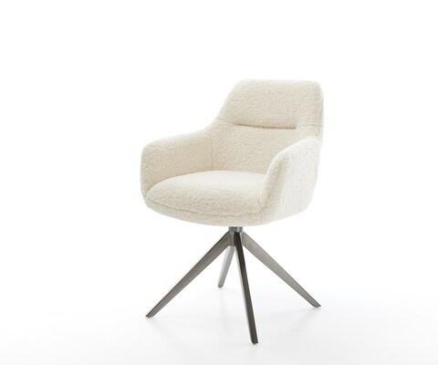 Chaise-pivotante Pejo-Flex tissu teddy beige pied croisé large grafiete pivotement sur 360° fonction bascule resorts ensachés