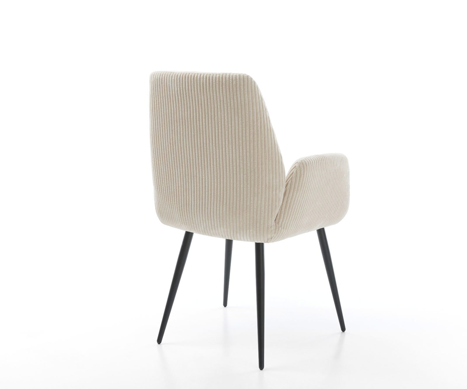 Chaise-de-salle-à-manger Zoa-Flex côtelé beige vintage 4 pieds coniques noir ressorts ensachés 4