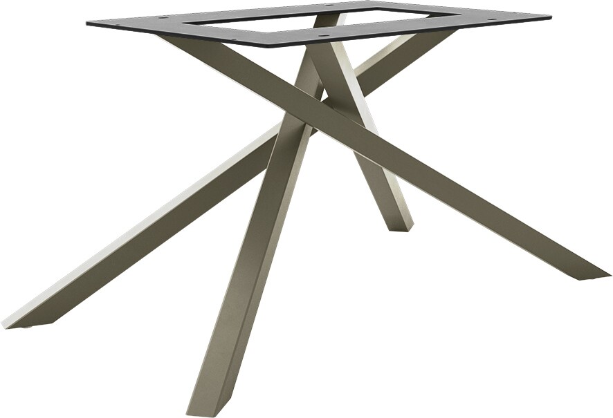 Piètement-en-croix rectangulaire en métal, finition titane, pour plateaux de table à partir de 200 cm
