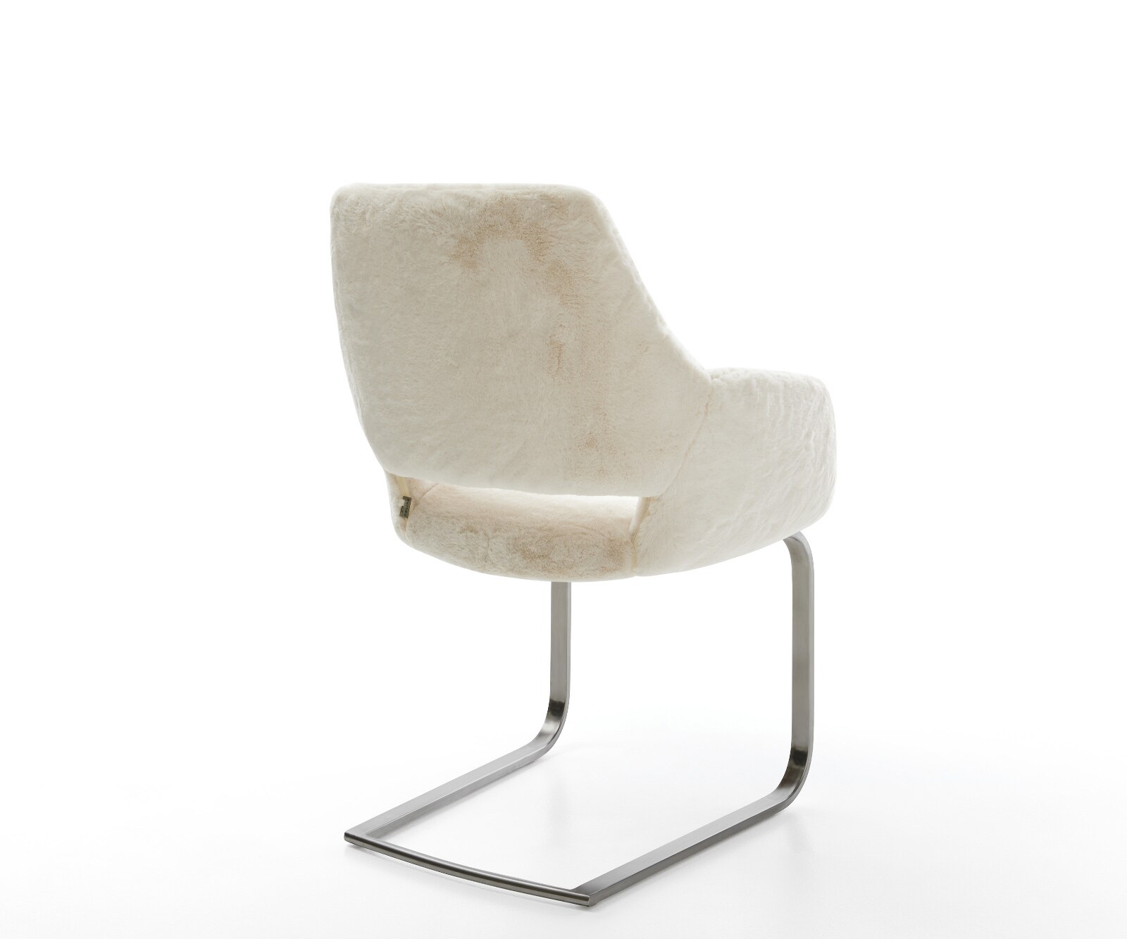 Cantilever Yago-Flex avec accoudoirs peluche crème-blanc pied cantilever plat grafiete resorts ensachés 5