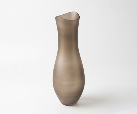Vase Inclina l14 x P14 x H42 cm Verre Opal Soufflé à la bouche