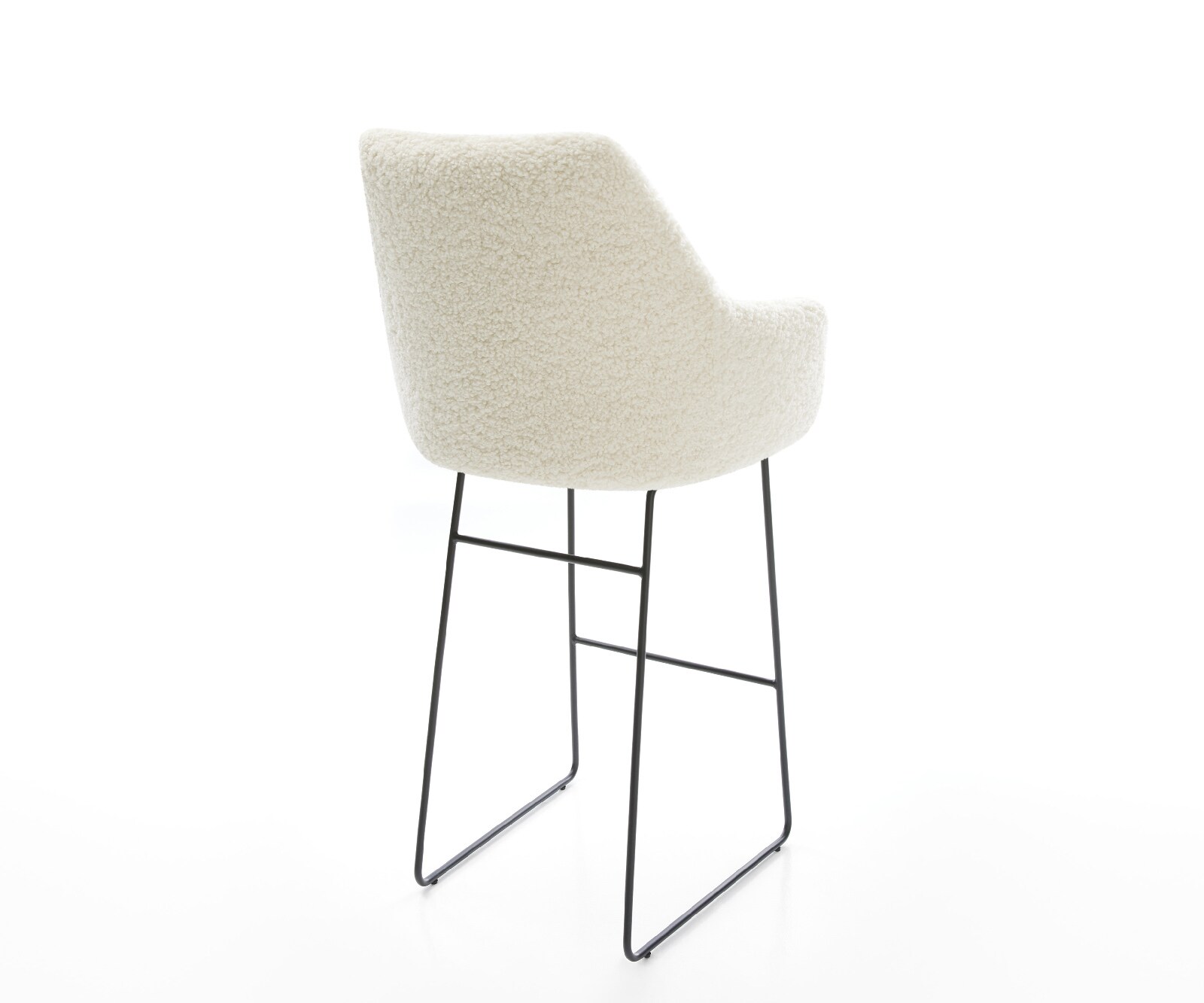 Chaise-de-bar Alja-Flex Tissu teddy Beige Pied trapèze noir Noir Ressort ensaché 5