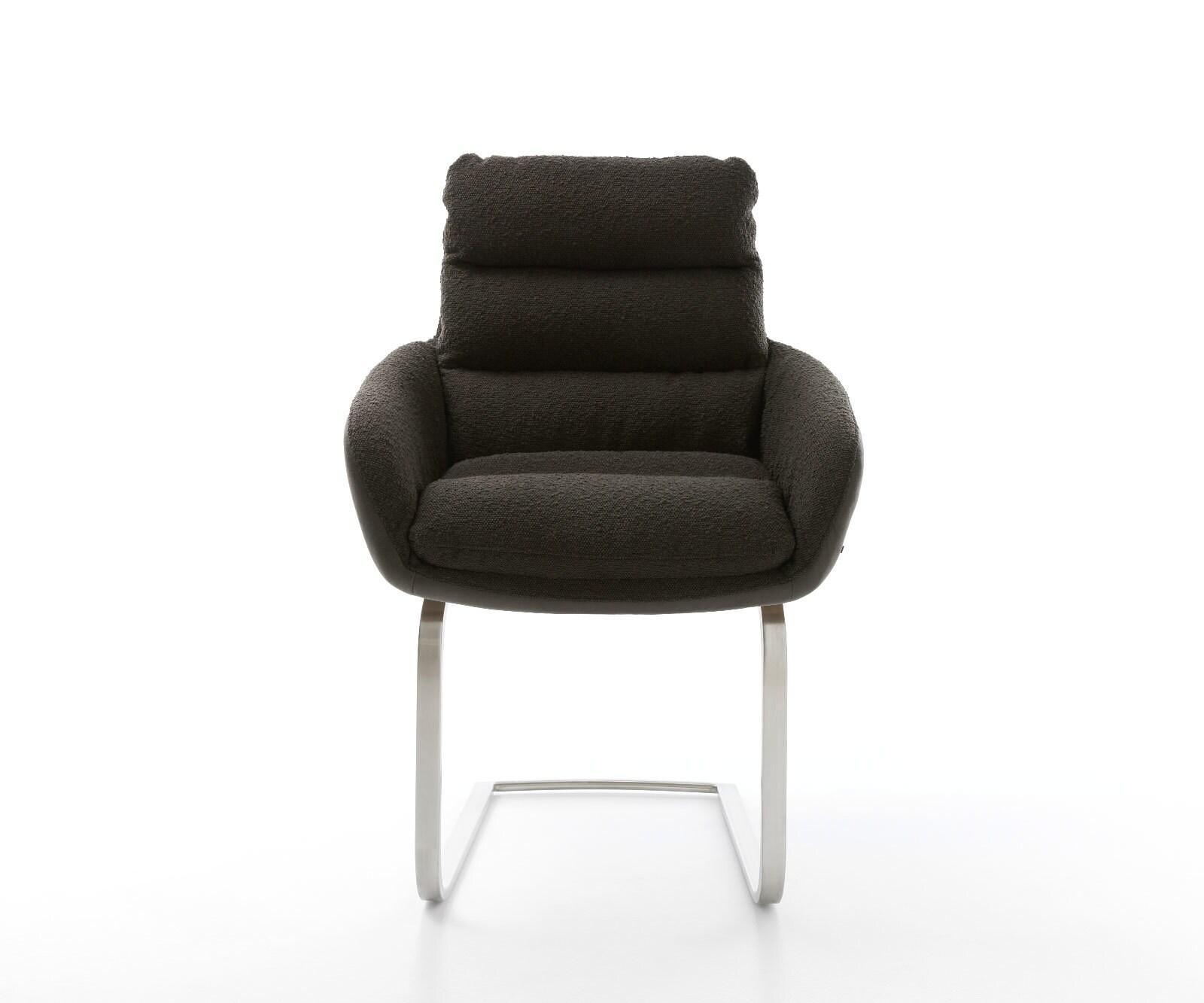 Cantilever Abelia-Flex avec accoudoirs tissu mixte noir pied cantilever plat acier inoxydable brossé 1 Cantilever Abelia-Flex avec accoudoirs tissu mixte noir pied cantilever plat acier inoxydable brossé 1