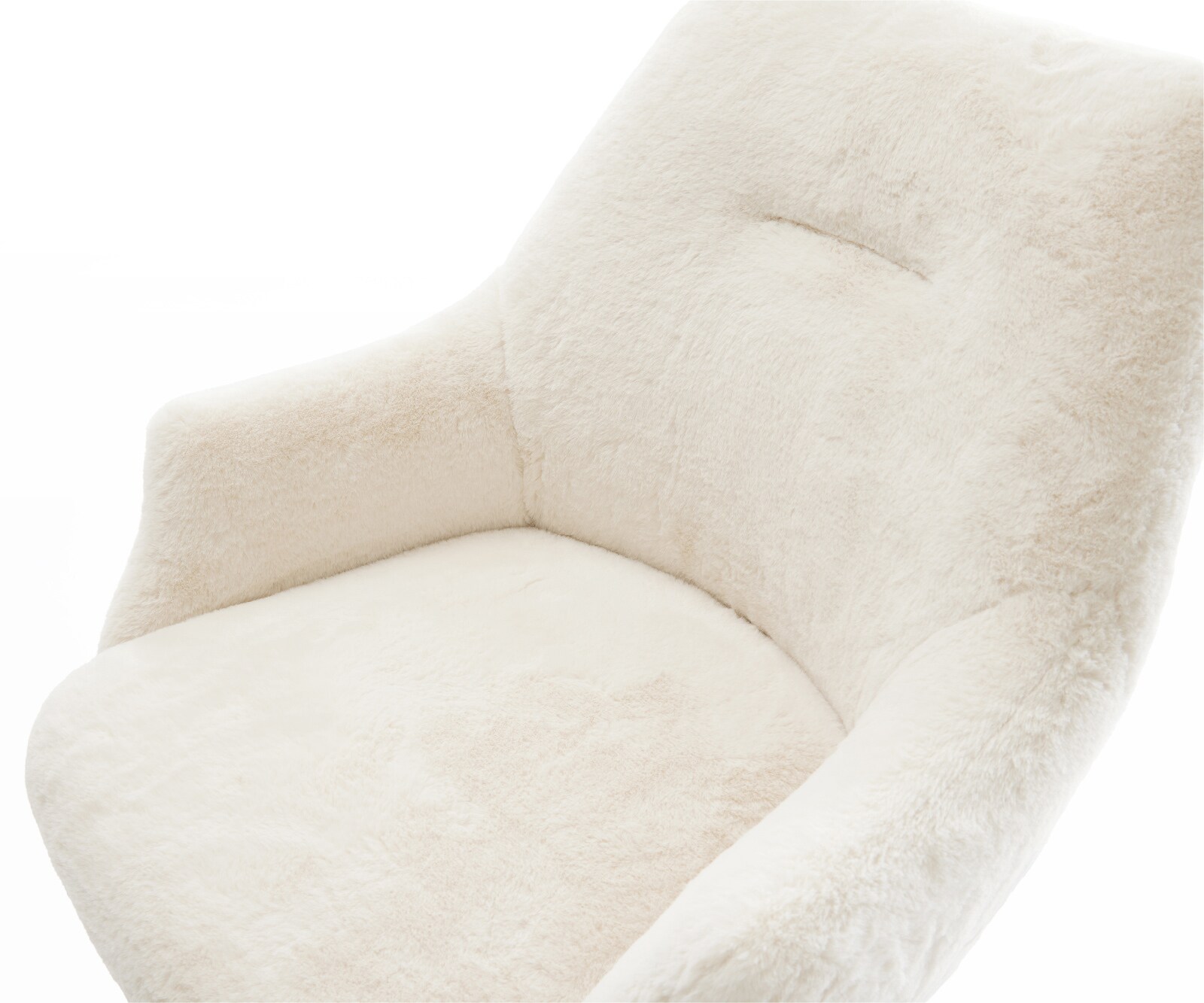 Chaise-de-bar Alja-Flex Peluche Crème-blanc Pied trapèze acier inoxydable Argent Ressort ensaché 4