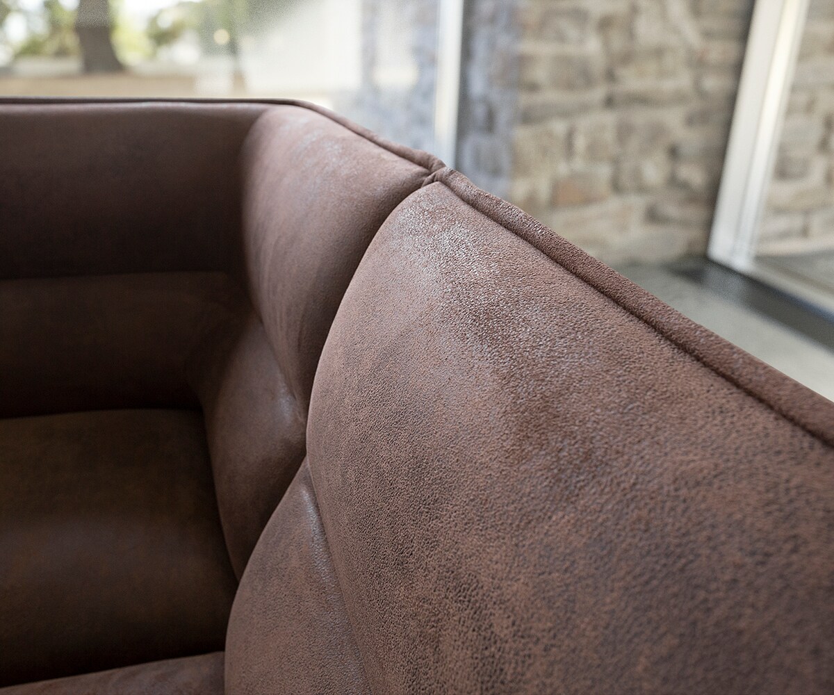 Banc-d'angle Salvo 200x160 cm structure inoxydable vintage marron variable 5