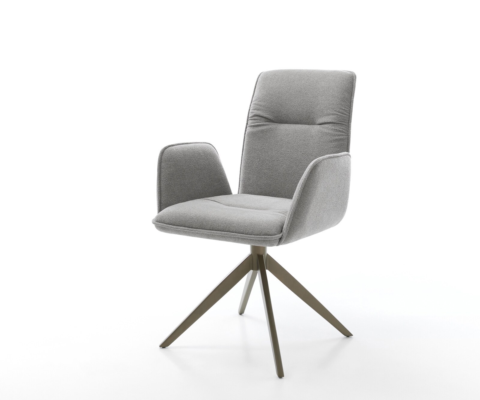 Chaise-pivotante Vinja-Flex tissu structuré doux gris pied croisé large aspect titane pivotement sur 360° fonction bascule 1