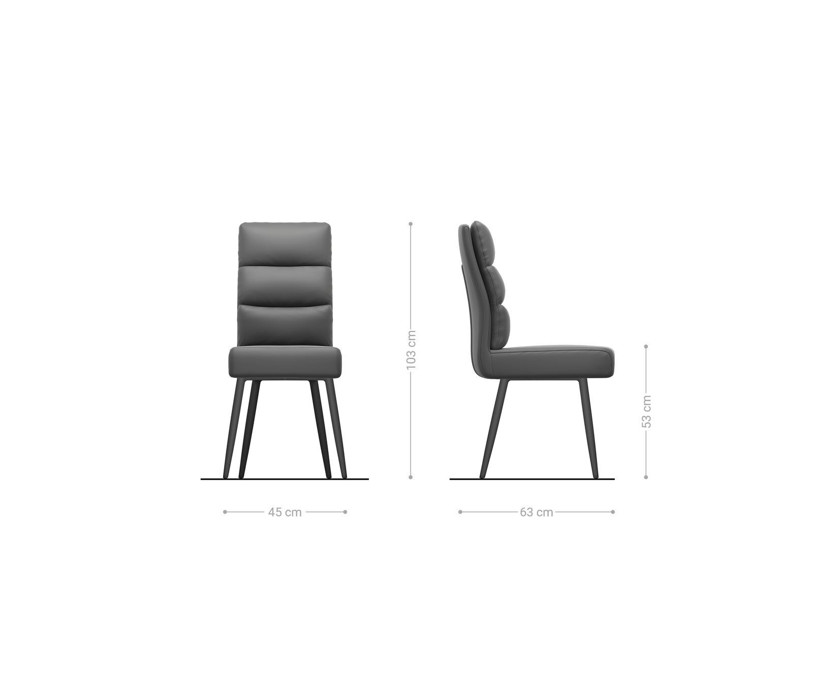 Chaise-de-salle-à-manger Pela-Flex microvelours anthracite vintage 4 pieds coniques noir ressorts ensachés 5 Chaise-de-salle-à-manger Pela-Flex microvelours anthracite vintage 4 pieds coniques noir ressorts ensachés 5