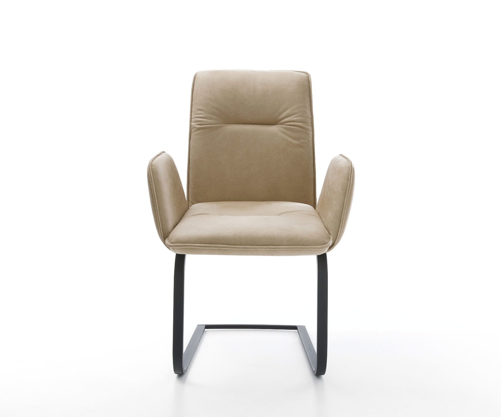 Cantilever Vinja-Flex microvelours beige vintage pied cantilever plat noir 2