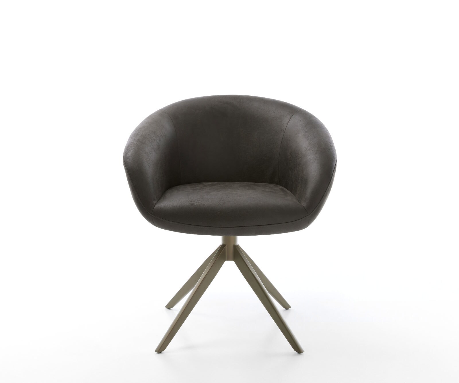 Chaise-pivotante Vinka-Flex microvelours anthracite vintage pied croisé large aspect titane pivotement sur 360° fonction bascule ressorts ensachés 1