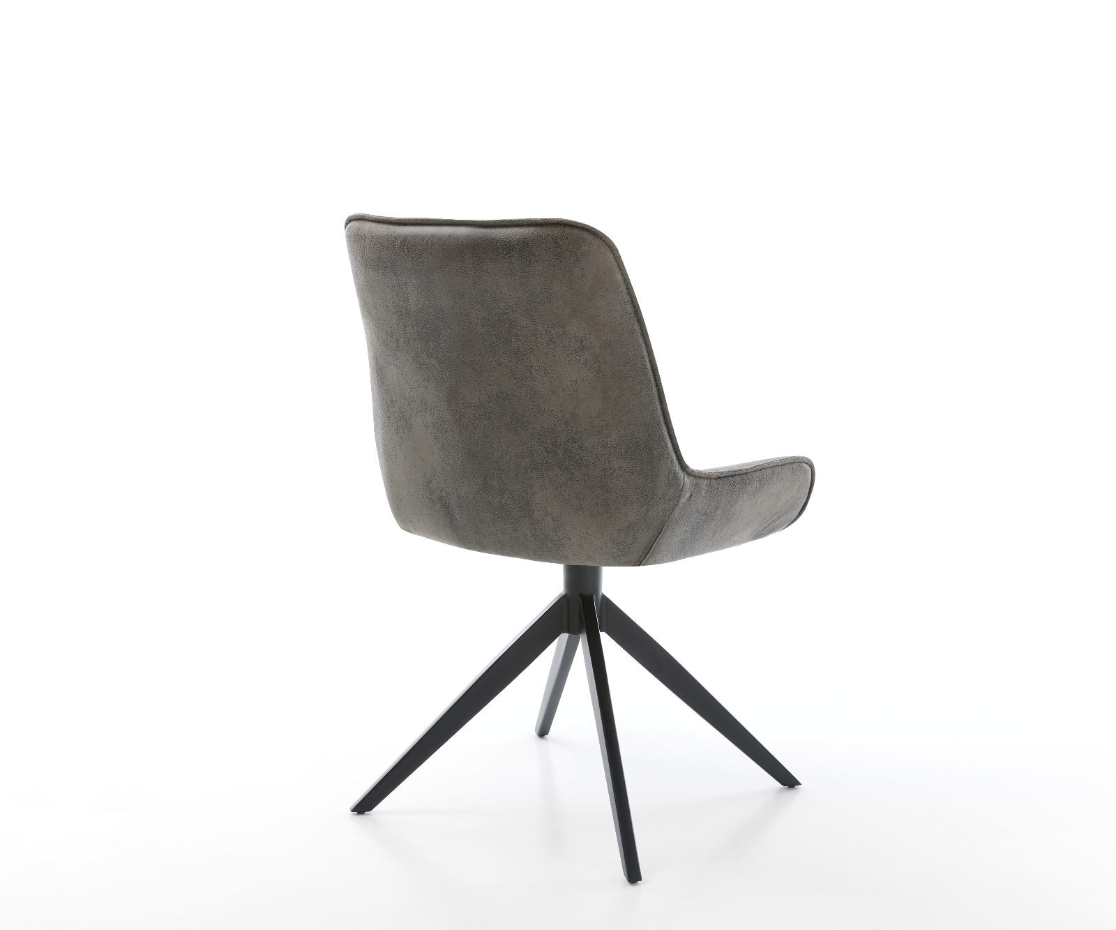 Chaise-de-salle-à-manger Taimi-Flex microvelours gris antique pied croisé large noir 4 Chaise-de-salle-à-manger Taimi-Flex microvelours gris antique pied croisé large noir 4