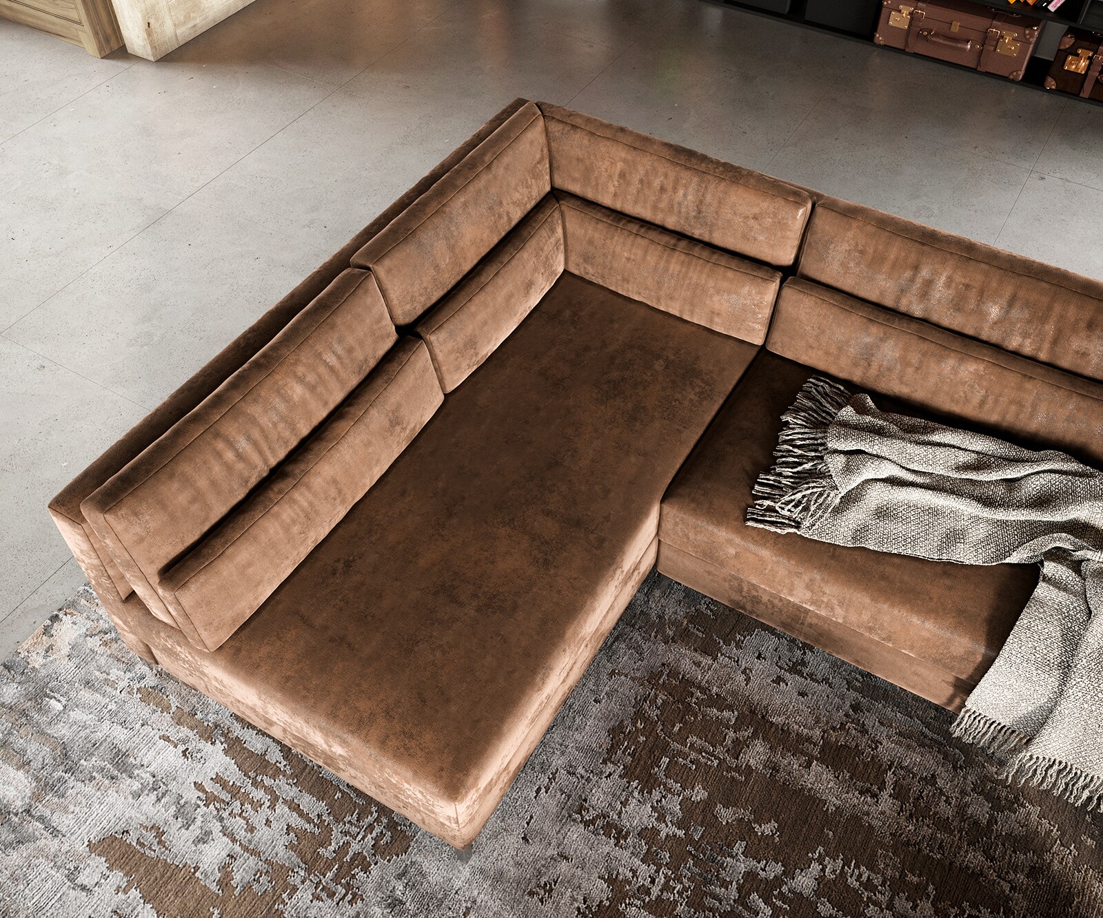 Canapé-panoramique Elio XL 400x185 cm simili cuir vintage marron antique 4