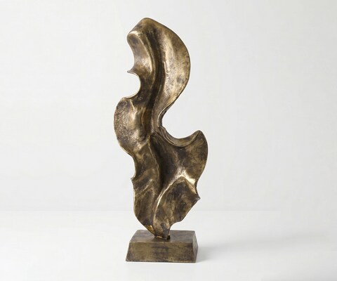 Sculpture Arvena l37 x P16 x H92 cm Aluminium Oro Antico Faite main