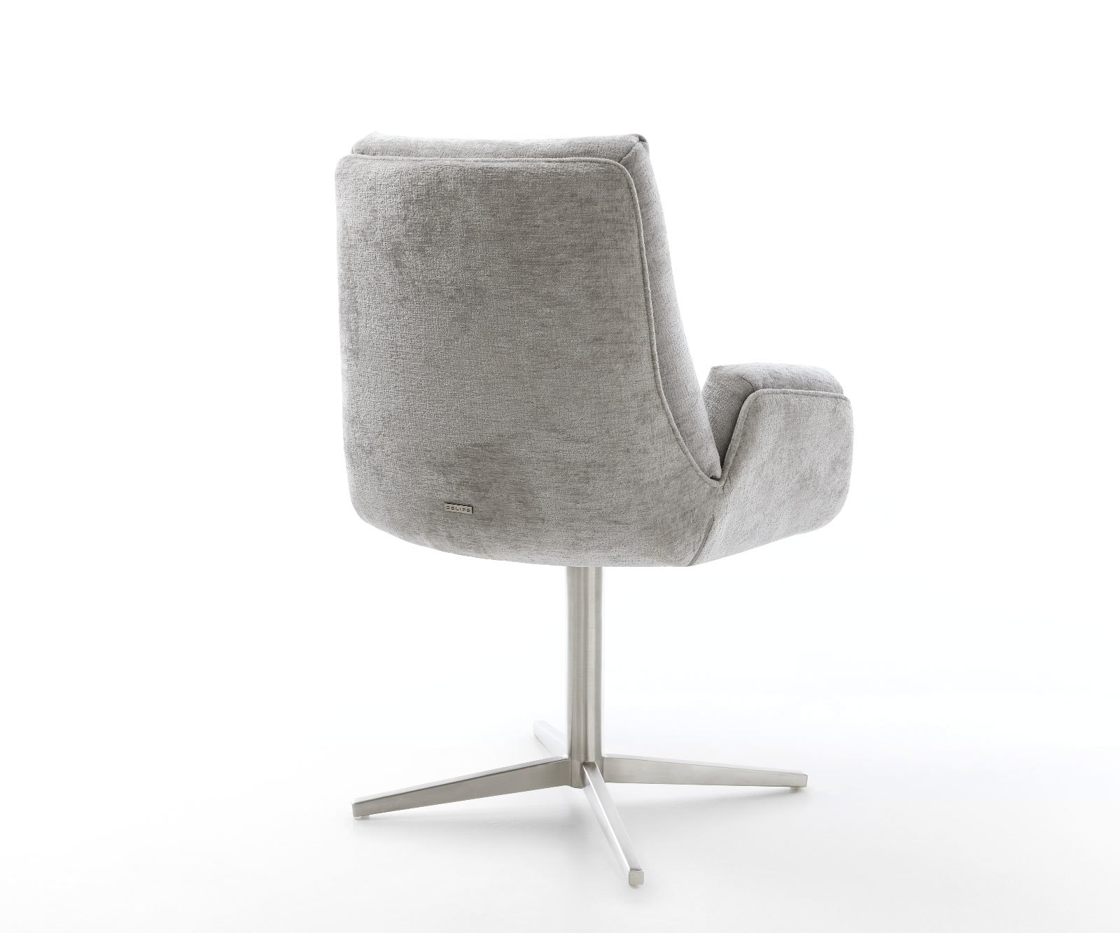 Chaise-pivotante Clea-Flex chenille gris argenté pied de chaise 4 branches acier inoxydable brossé pivotement sur 360° 4 Chaise-pivotante Clea-Flex chenille gris argenté pied de chaise 4 branches acier inoxydable brossé pivotement sur 360° 4