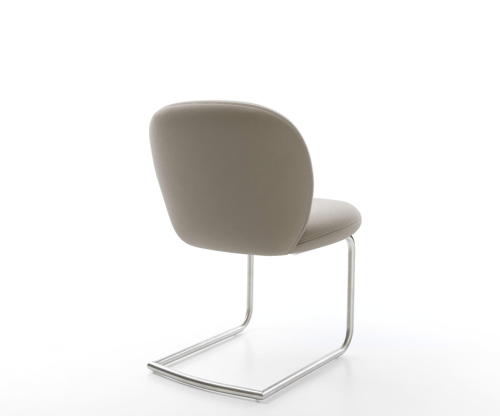 Cantilever Nube-Flex cuir de vache couleur boue pied cantilever rond acier inoxydable brossé ressorts ensachés 5