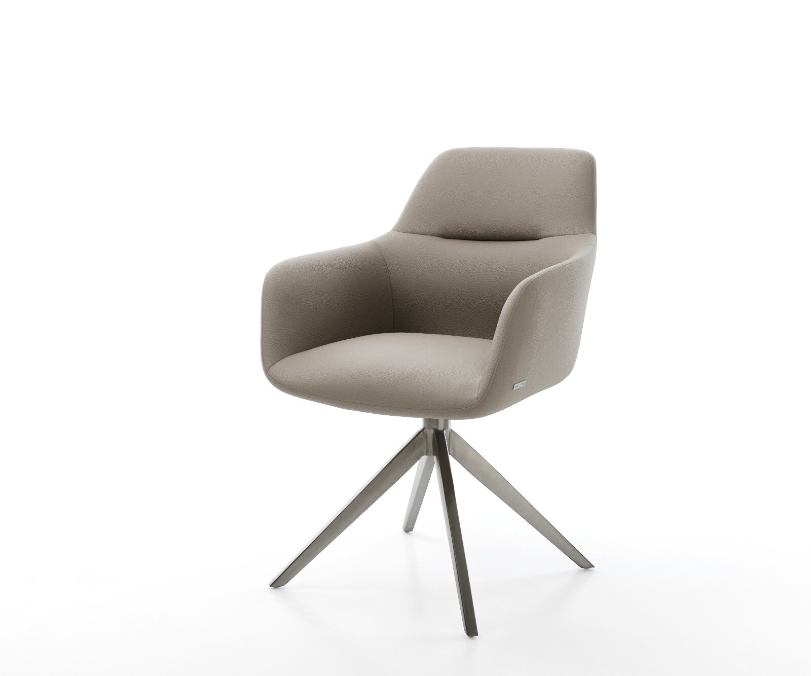 Chaise-pivotante Pejo-Flex cuir de vache couleur boue pied croisé large grafiete pivotement sur 360° fonction bascule ressorts ensachés 1