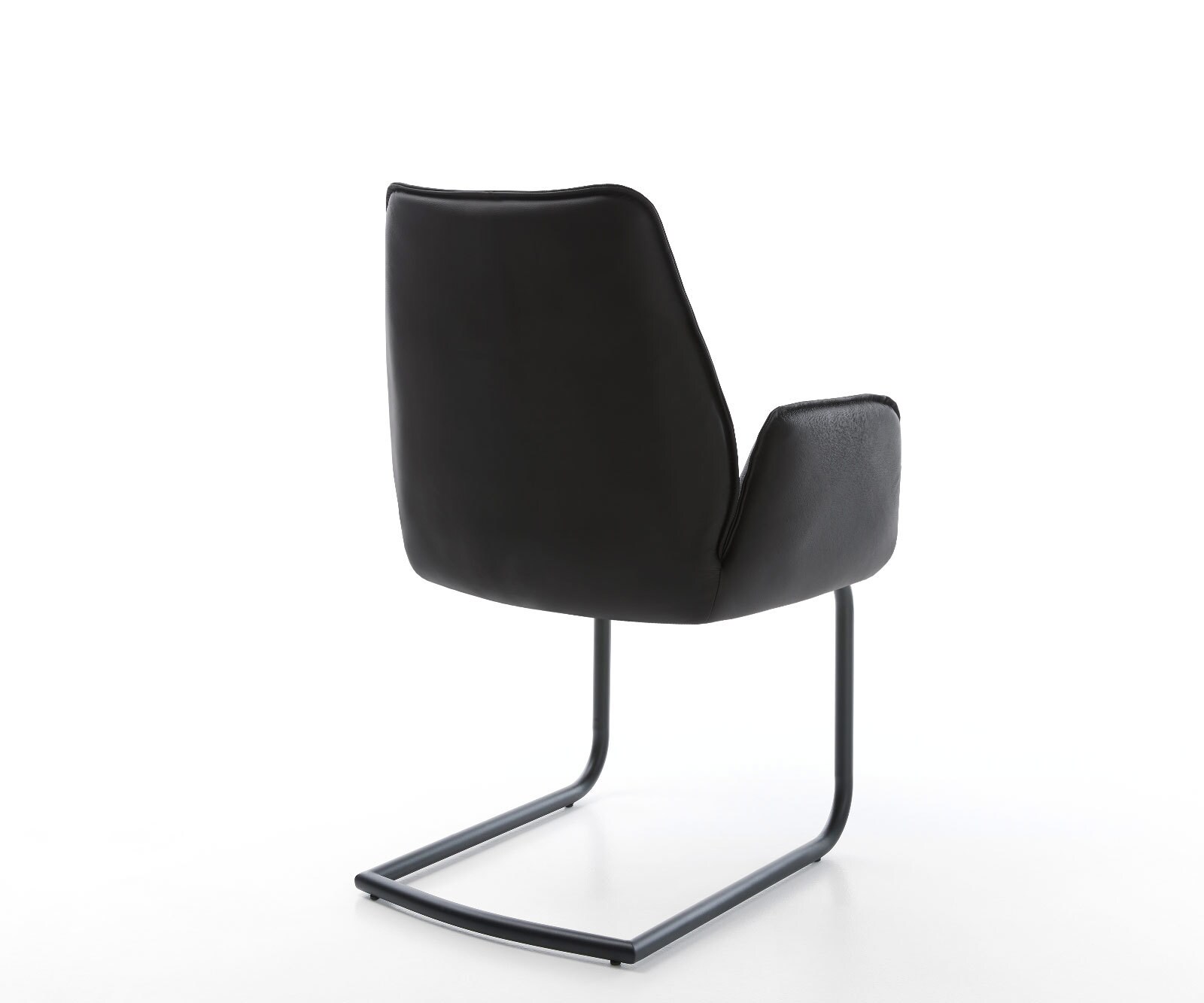 Cantilever Zoa-Flex cuir de vache noir pied cantilever rond noir ressorts ensachés 4 Cantilever Zoa-Flex cuir de vache noir pied cantilever rond noir ressorts ensachés 4