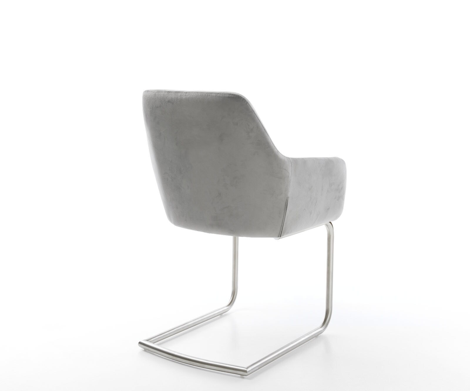 Cantilever Pejo-Flex velours gris pied cantilever rond acier inoxydable brossé ressorts ensachés 4