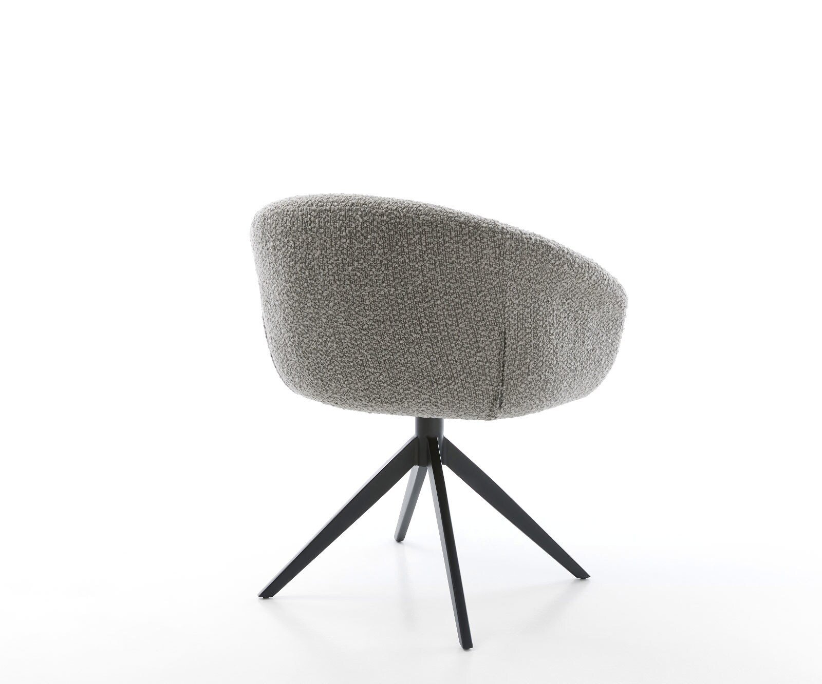 Chaise-pivotante Vinka-Flex bouclé gris argenté pied croisé large noir pivotement sur 360° fonction bascule ressorts ensachés 5