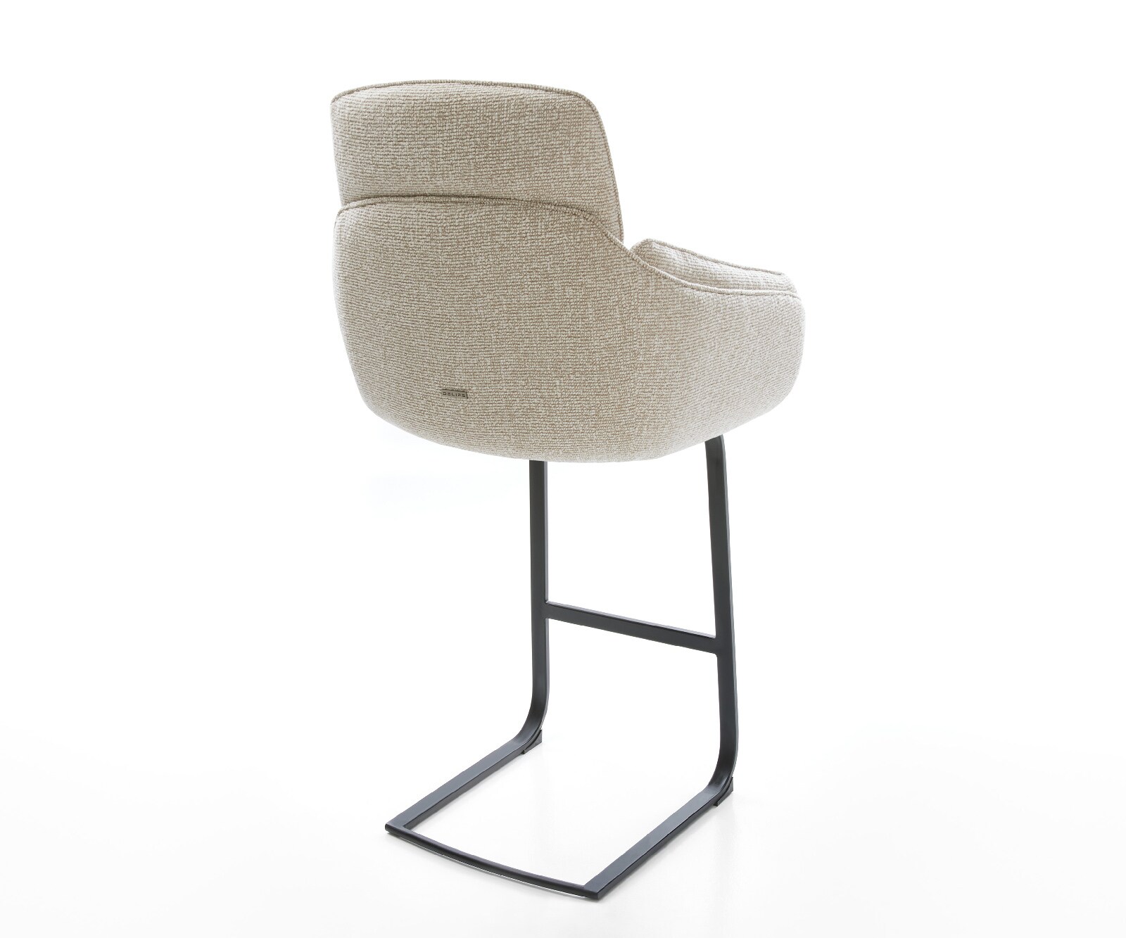 Chaise-de-bar Luan-Flex Tissu tissé doux Beige Pied cantilever plat noir Noir 5